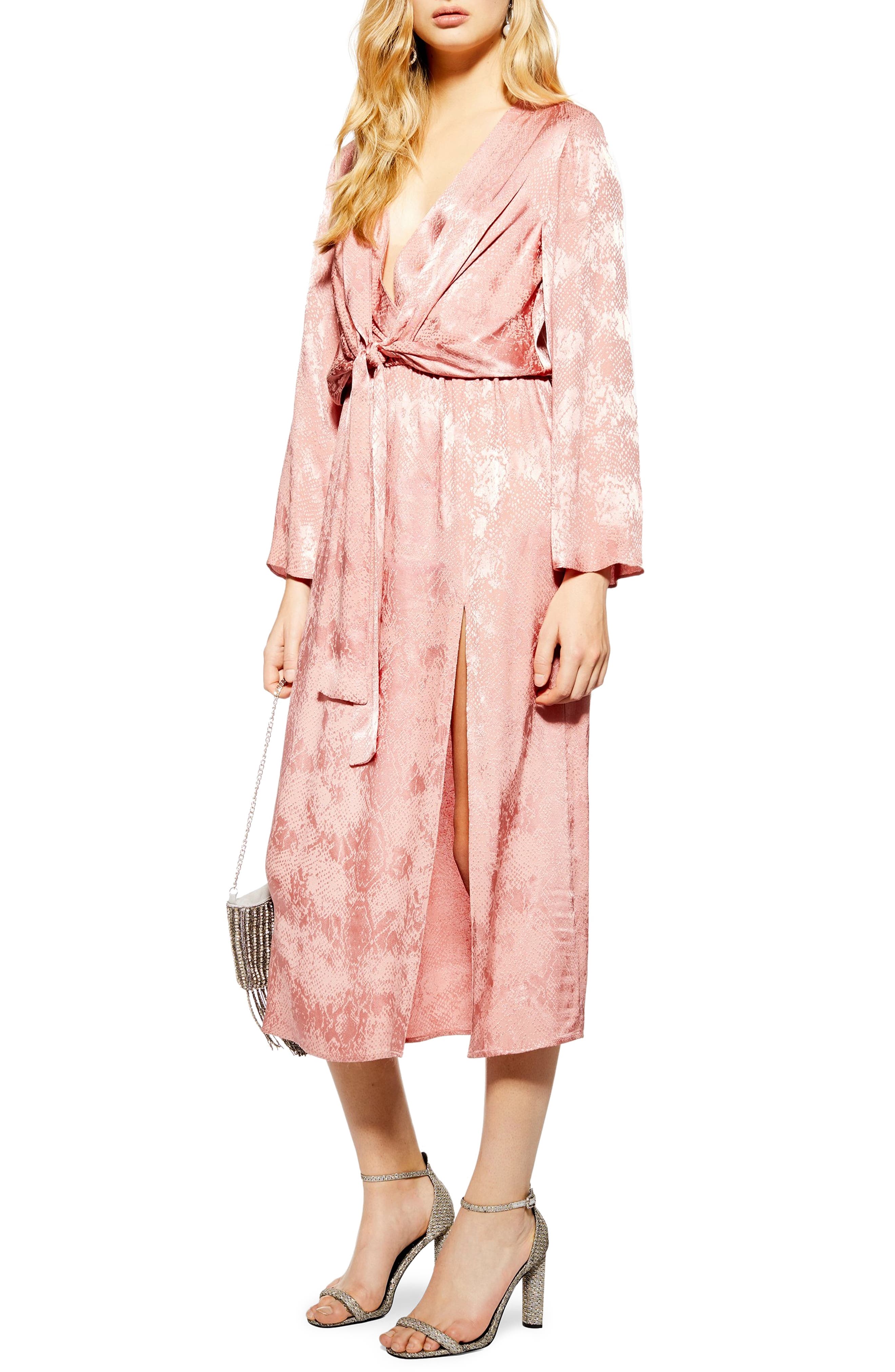 Topshop Snake Jacquard Midi Dress, US (fits like 0) - Pink