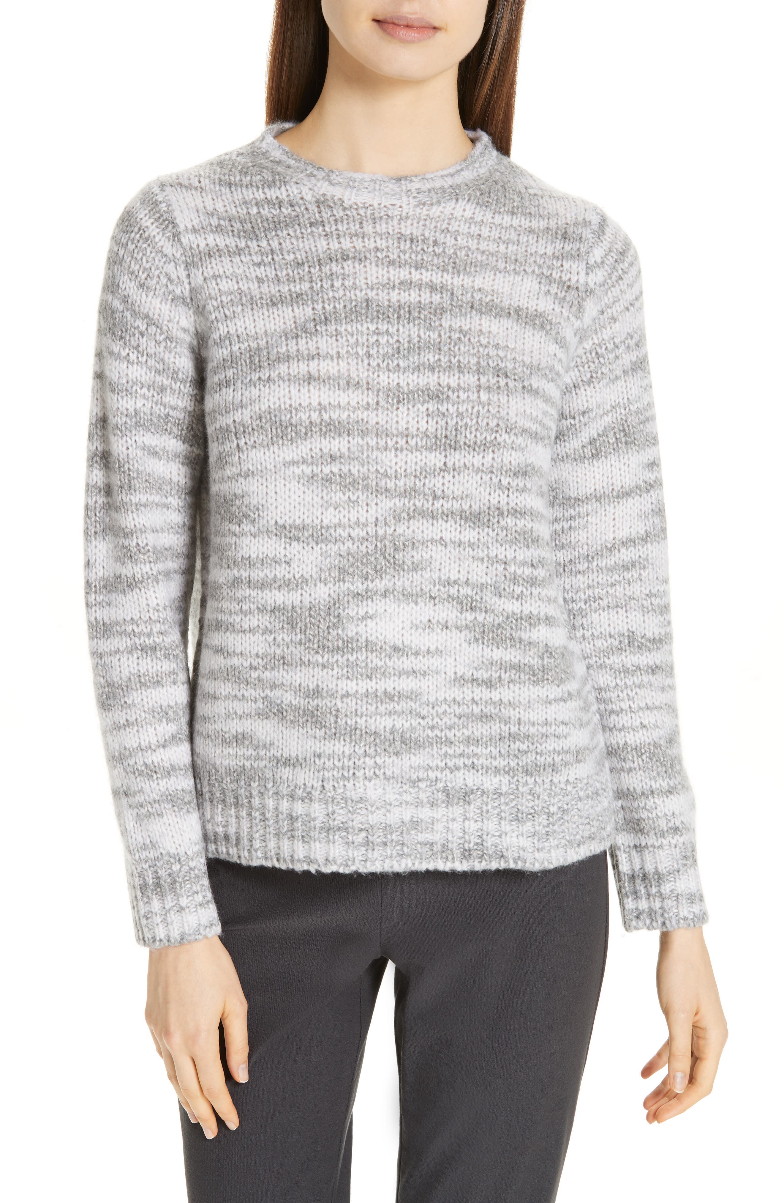 Eileen Fisher Merino Wool & Silk Sweater, Grey