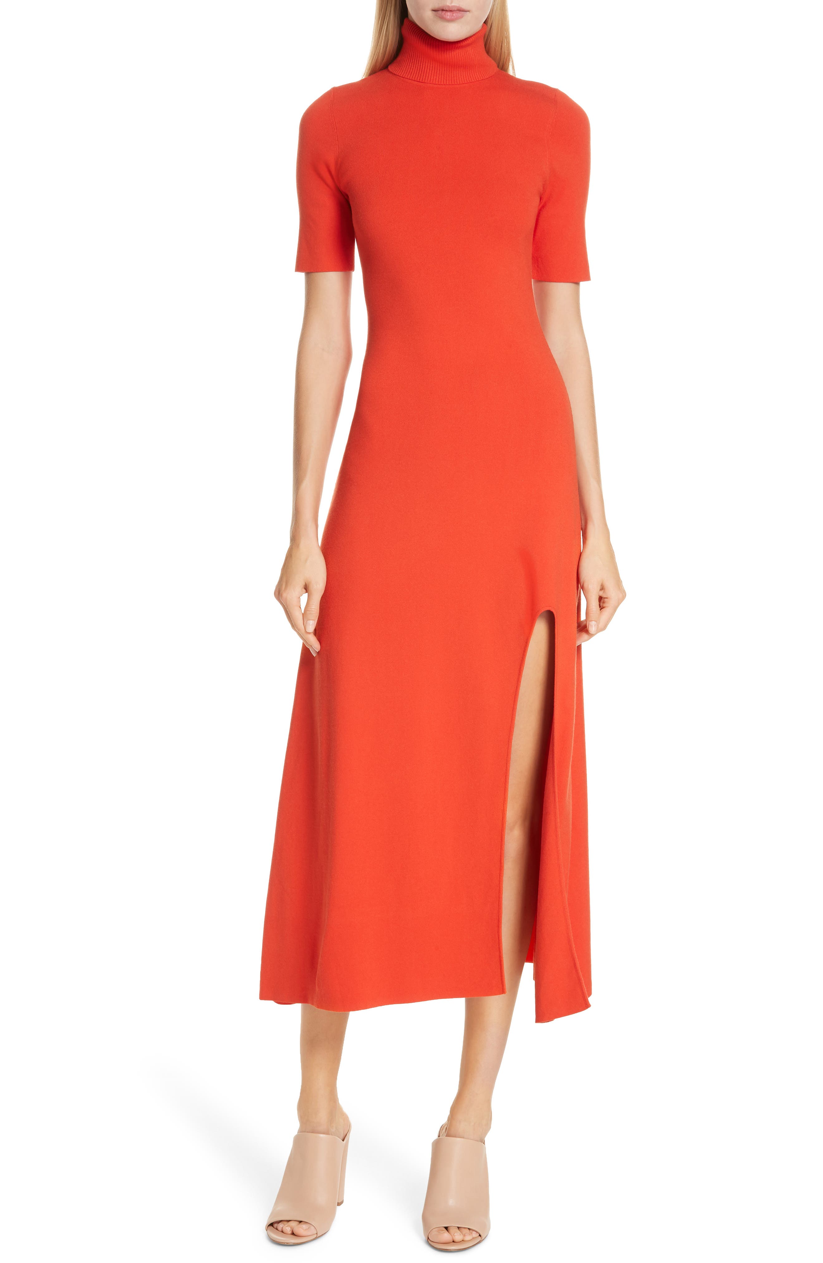 A.l.c. Caplan Slit Midi Dress, Orange