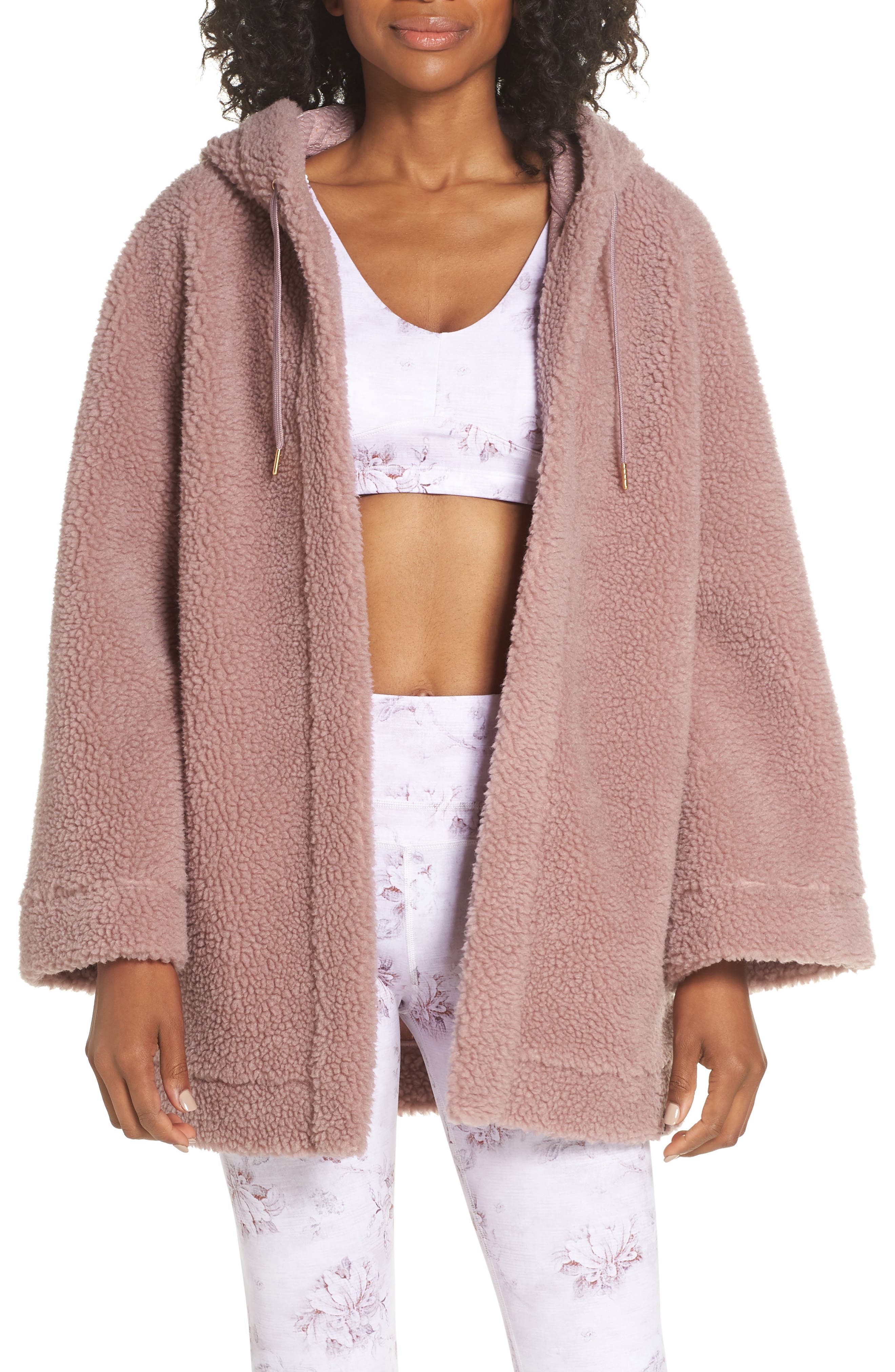 Varley Open Front Fleece Jacket, Pink
