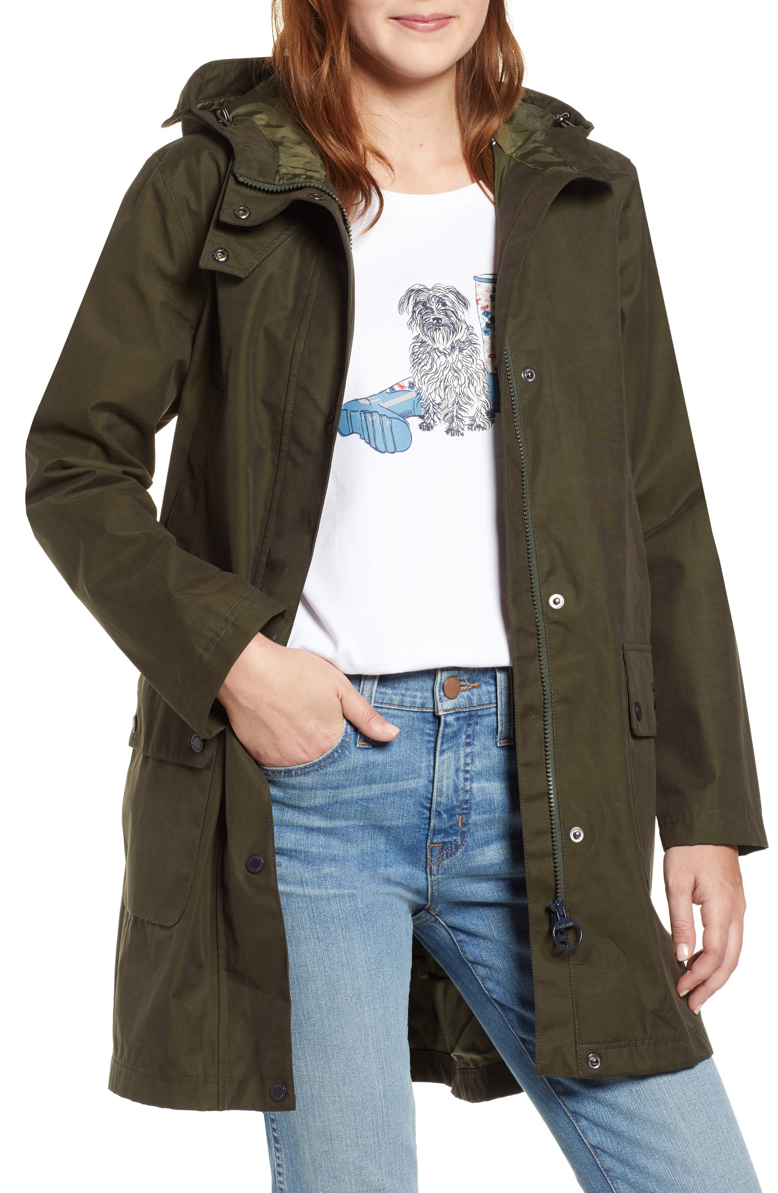 Barbour Barogram Waterproof Hooded Jacket, US / 16 UK - Green