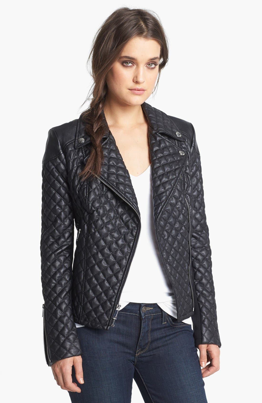 BCBGeneration Quilted Faux Leather Moto Jacket Nordstrom