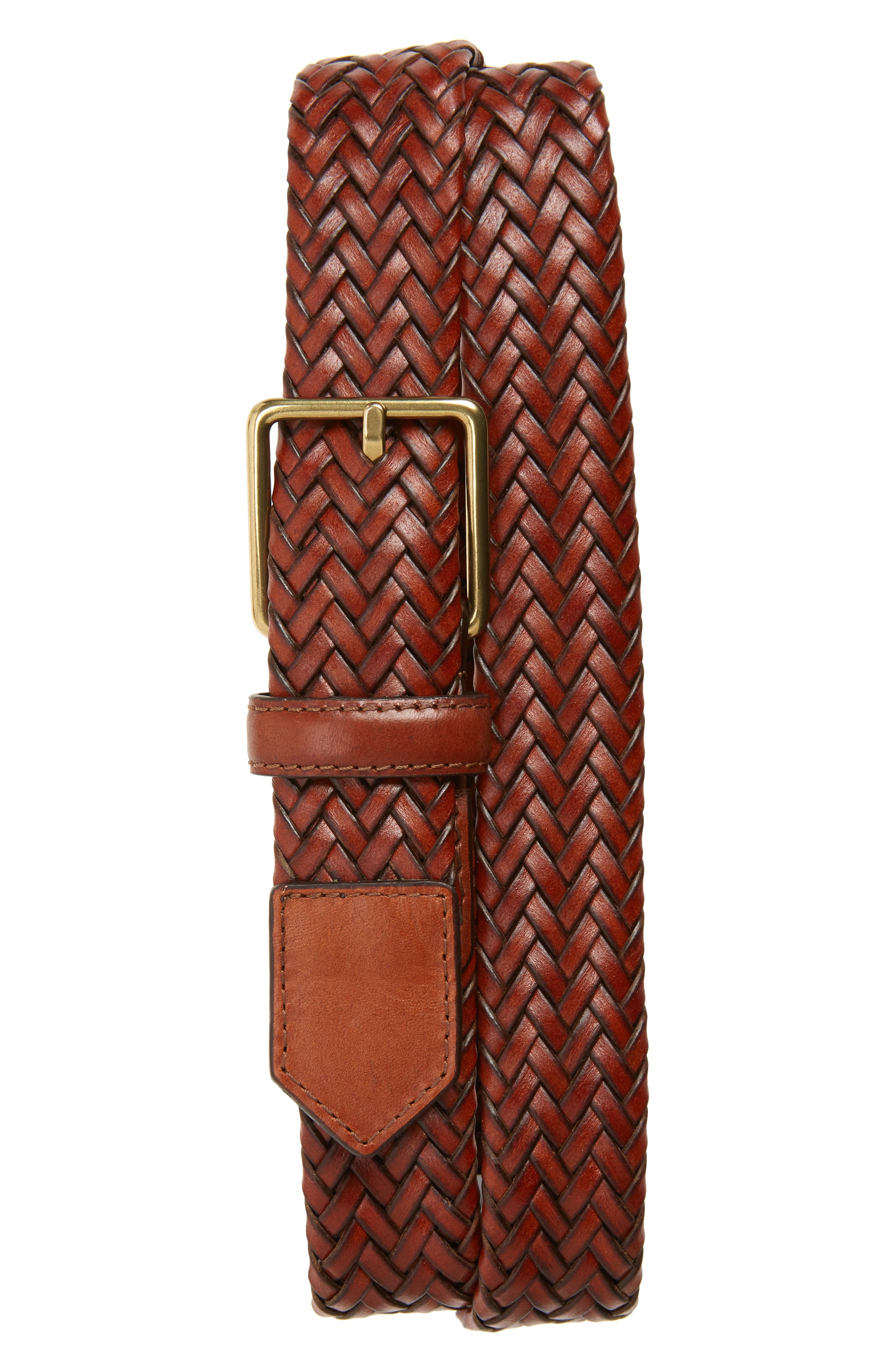 Cole Haan Woven Leather Belt, Woodbury