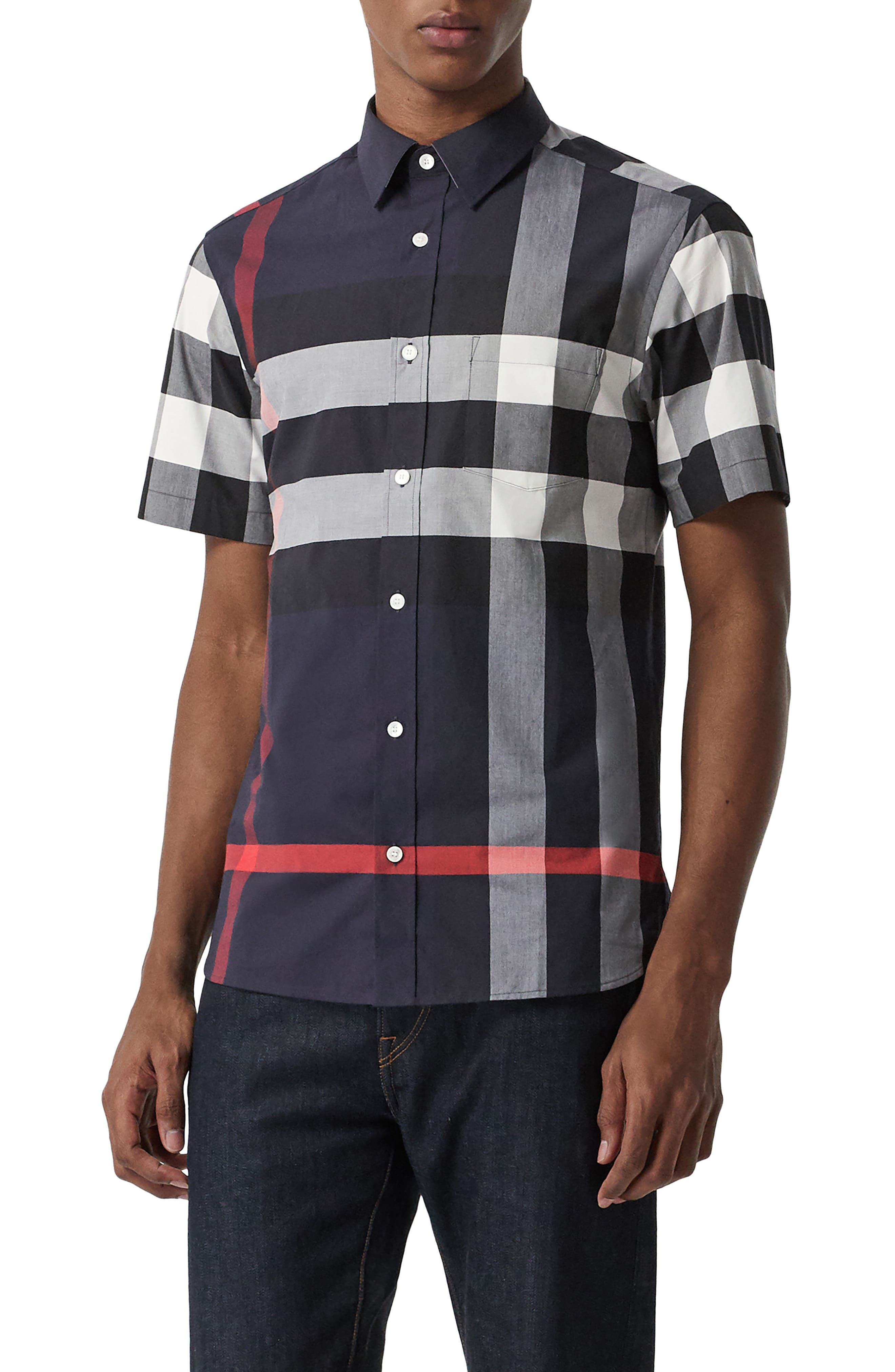Burberry Windsor Plaid Shirt, Blue