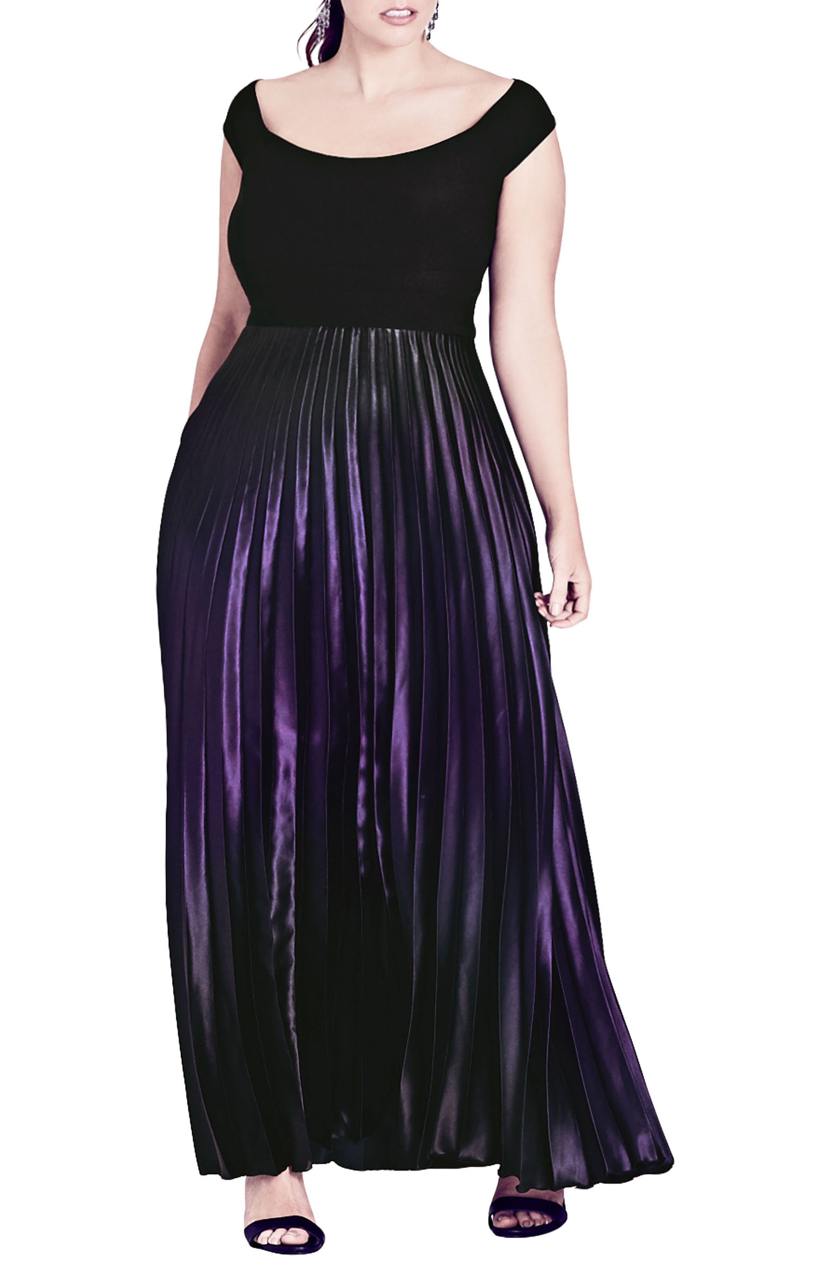 Plus Size City Chic Passion Ombre Gown, Purple