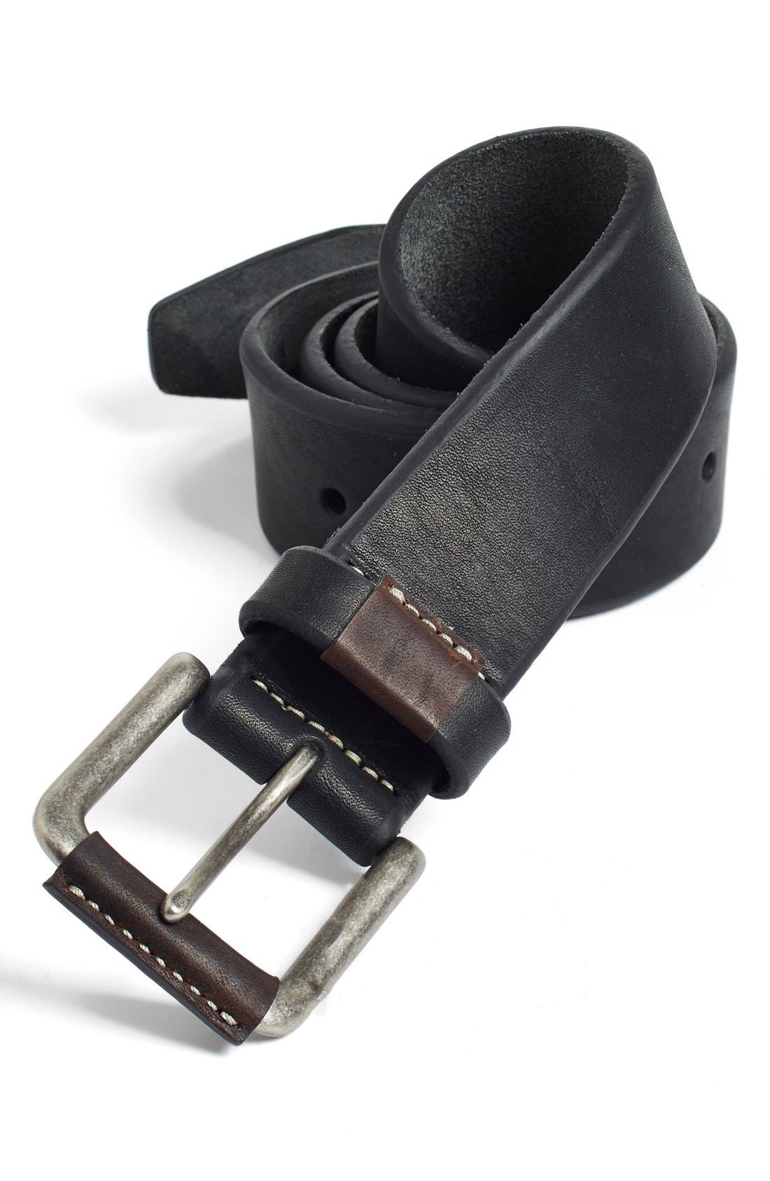 Johnston & Murphy Leather Belt, Black
