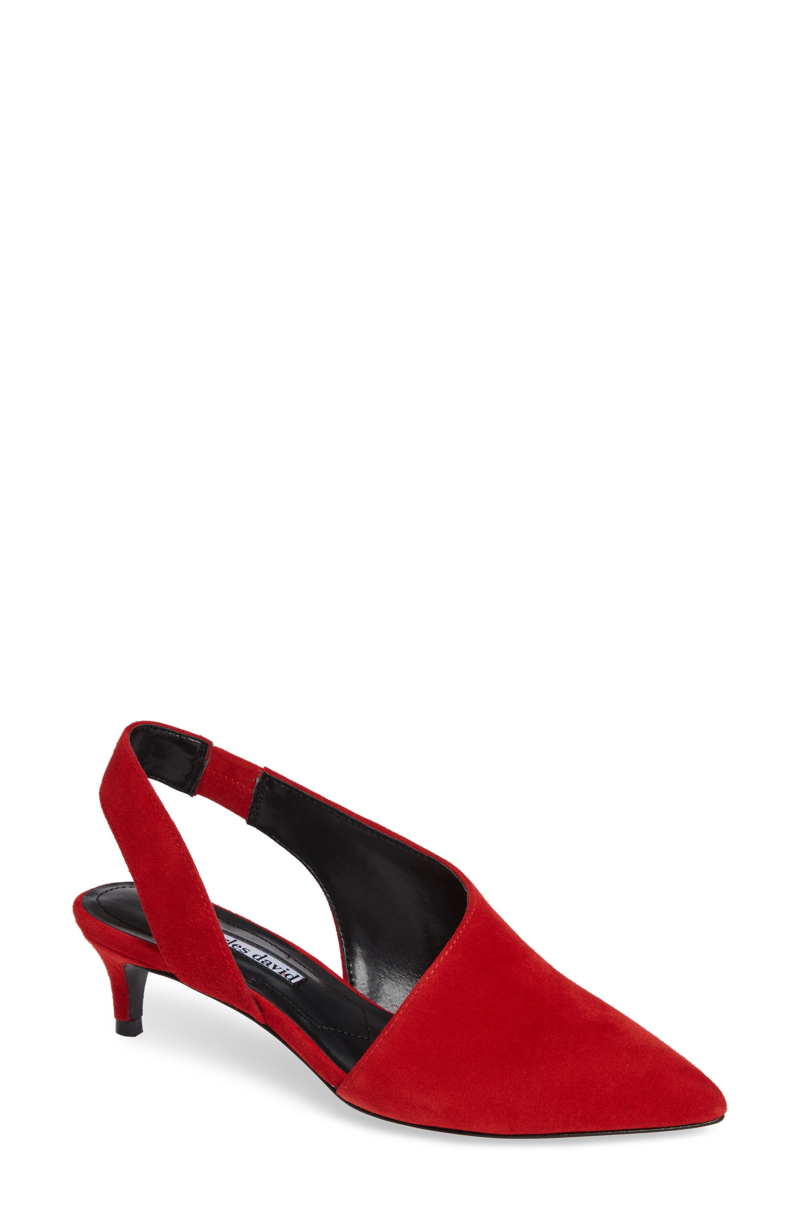Charles David Picasso Asymmetrical Slingback Pump- Red