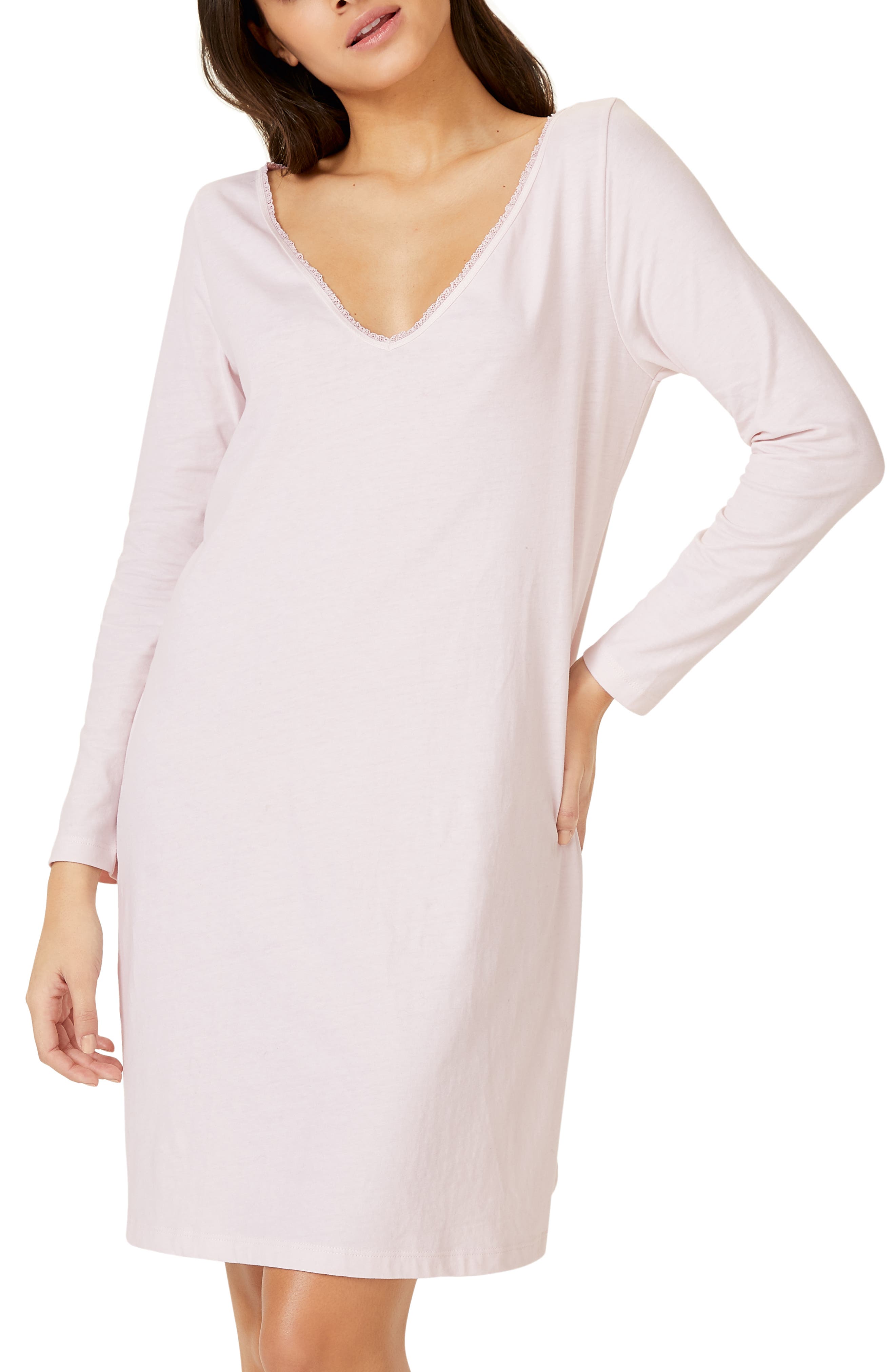 The White Company Lace Trim Nightgown, Pink