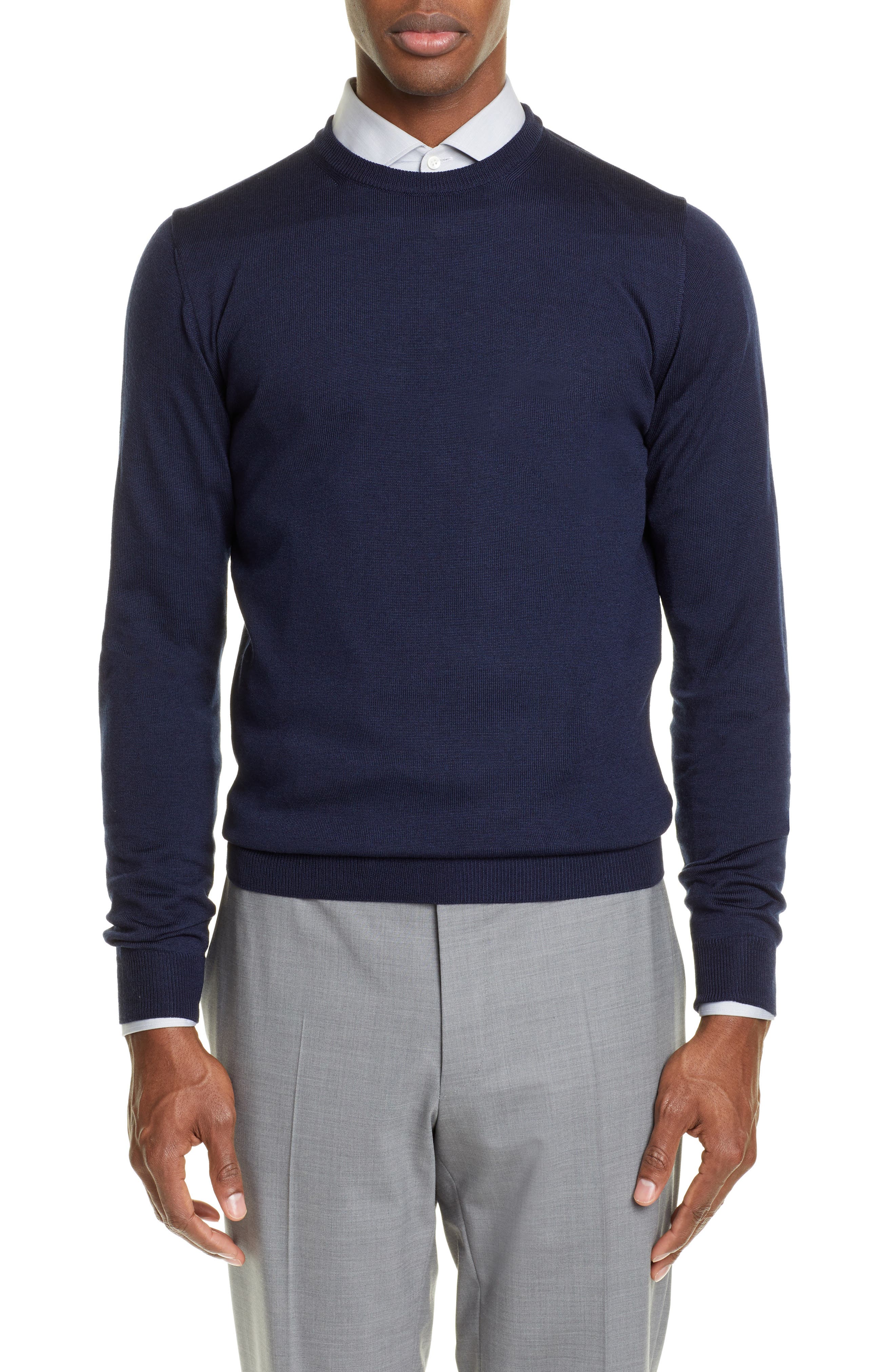 Editions Mr Stanislas Merino Wool Sweater, Blue