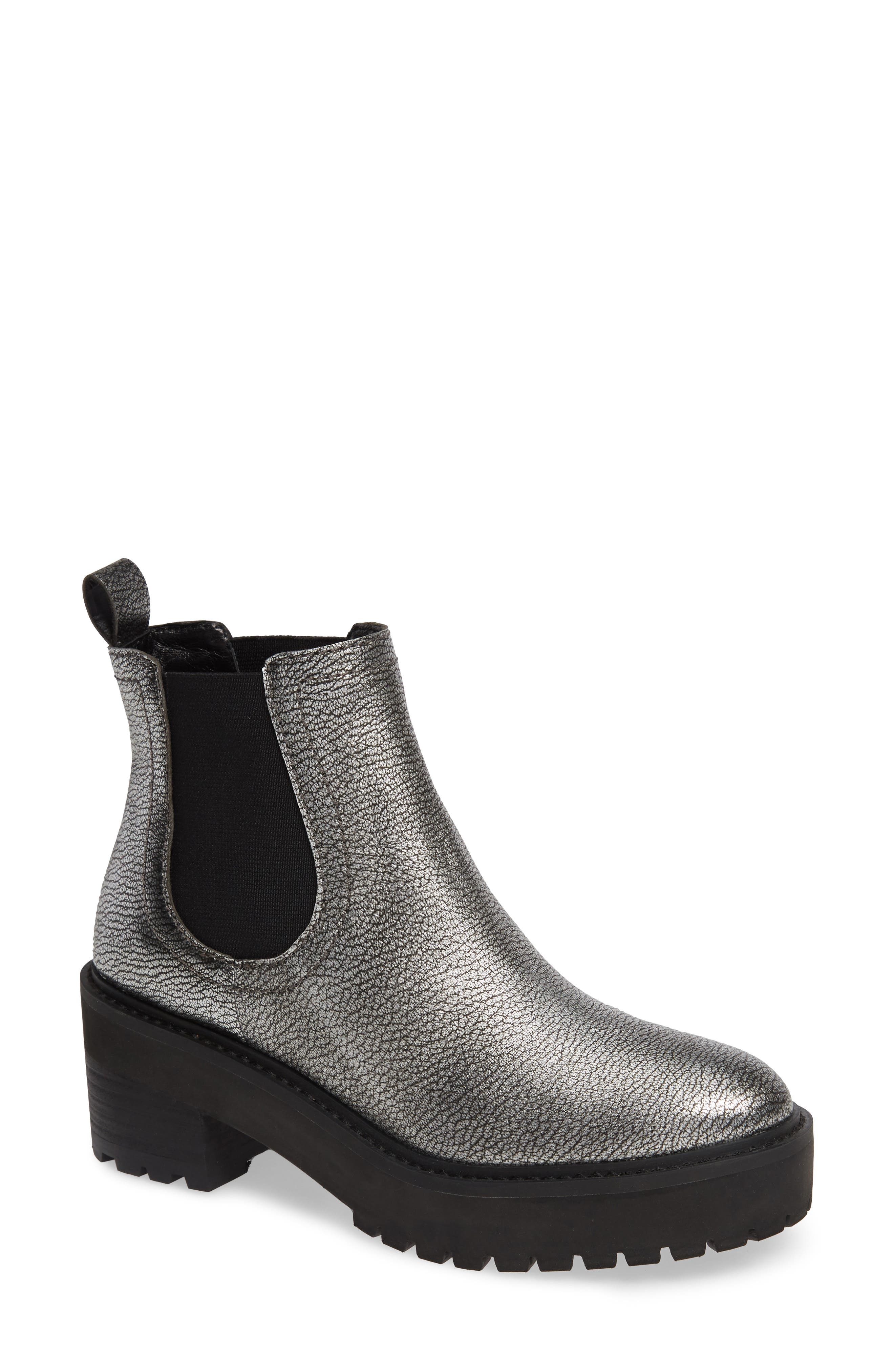 Linea Paolo Tate Platform Chelsea Boot- Metallic