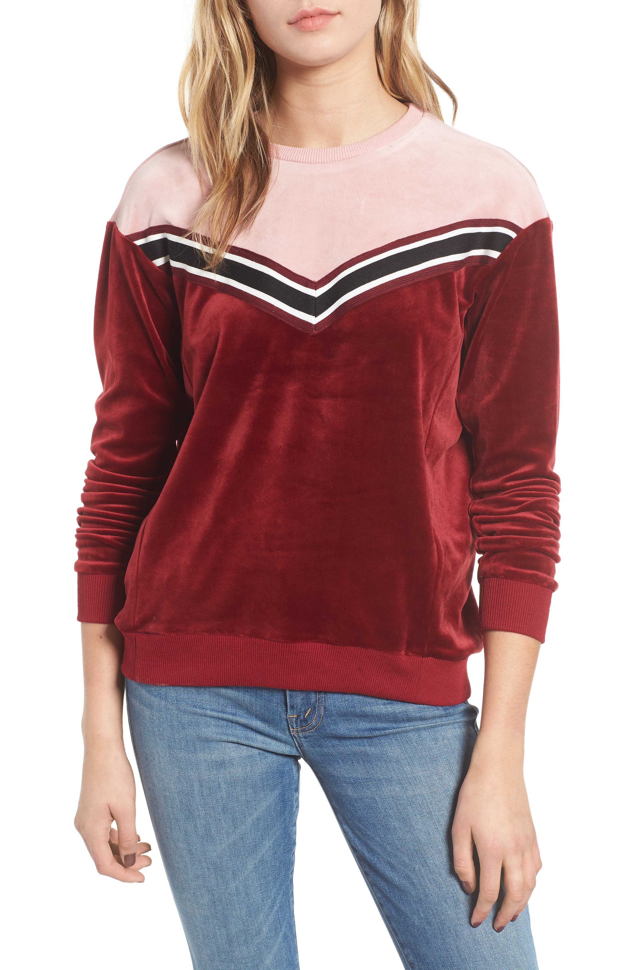 Heartloom Kris Velour Sweatshirt, Red