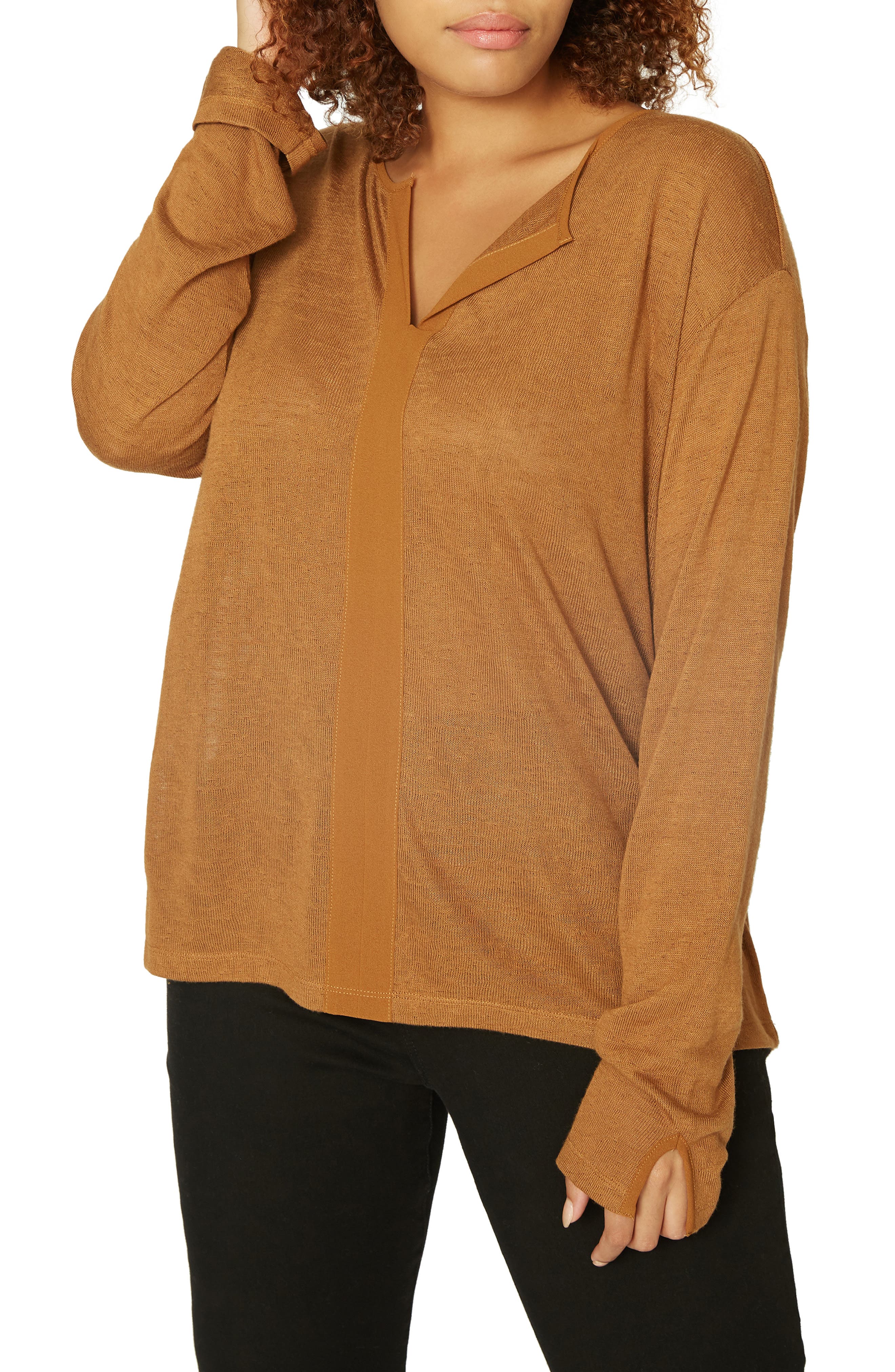 Sienna Mix Top,                         Main,                         color, CARAMEL