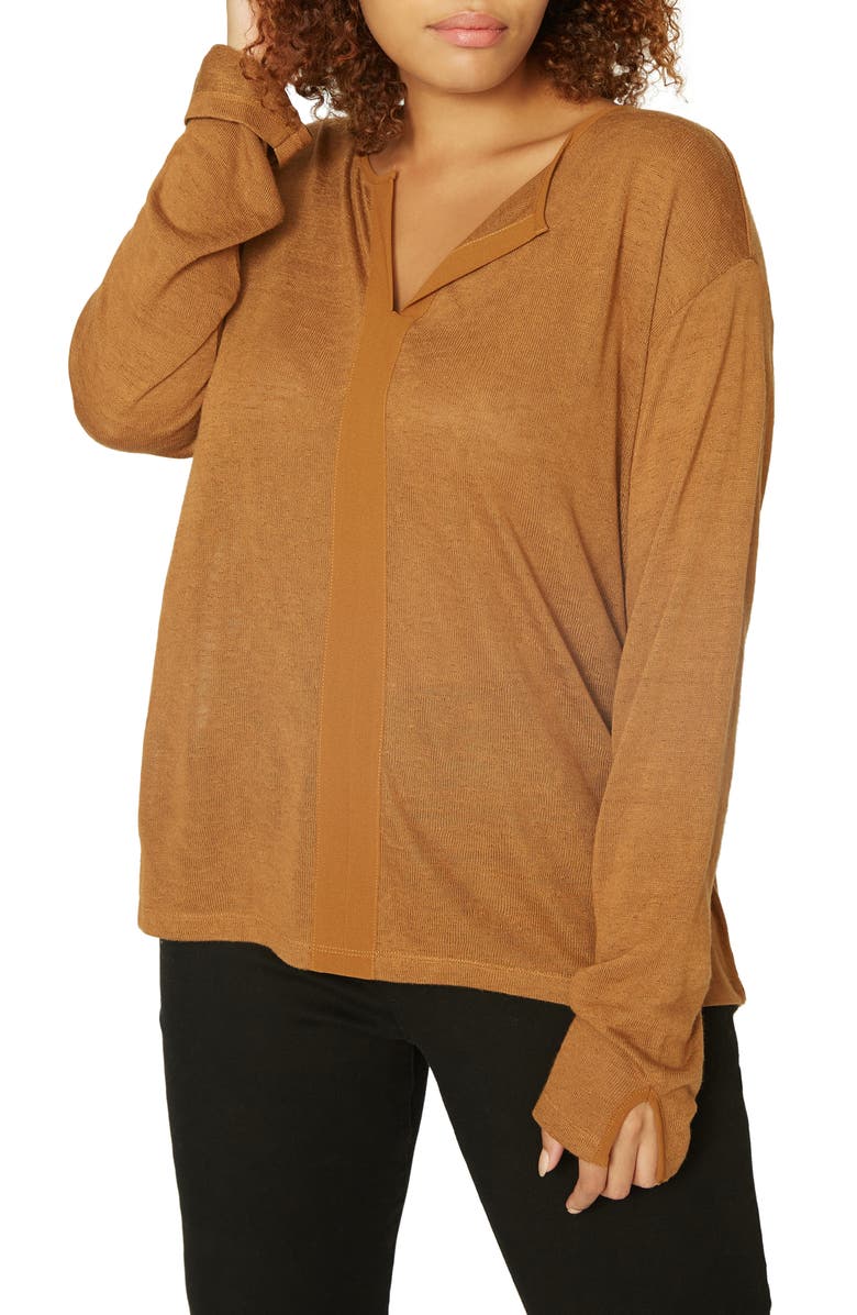 Sienna Mix Top, Main, color, CARAMEL