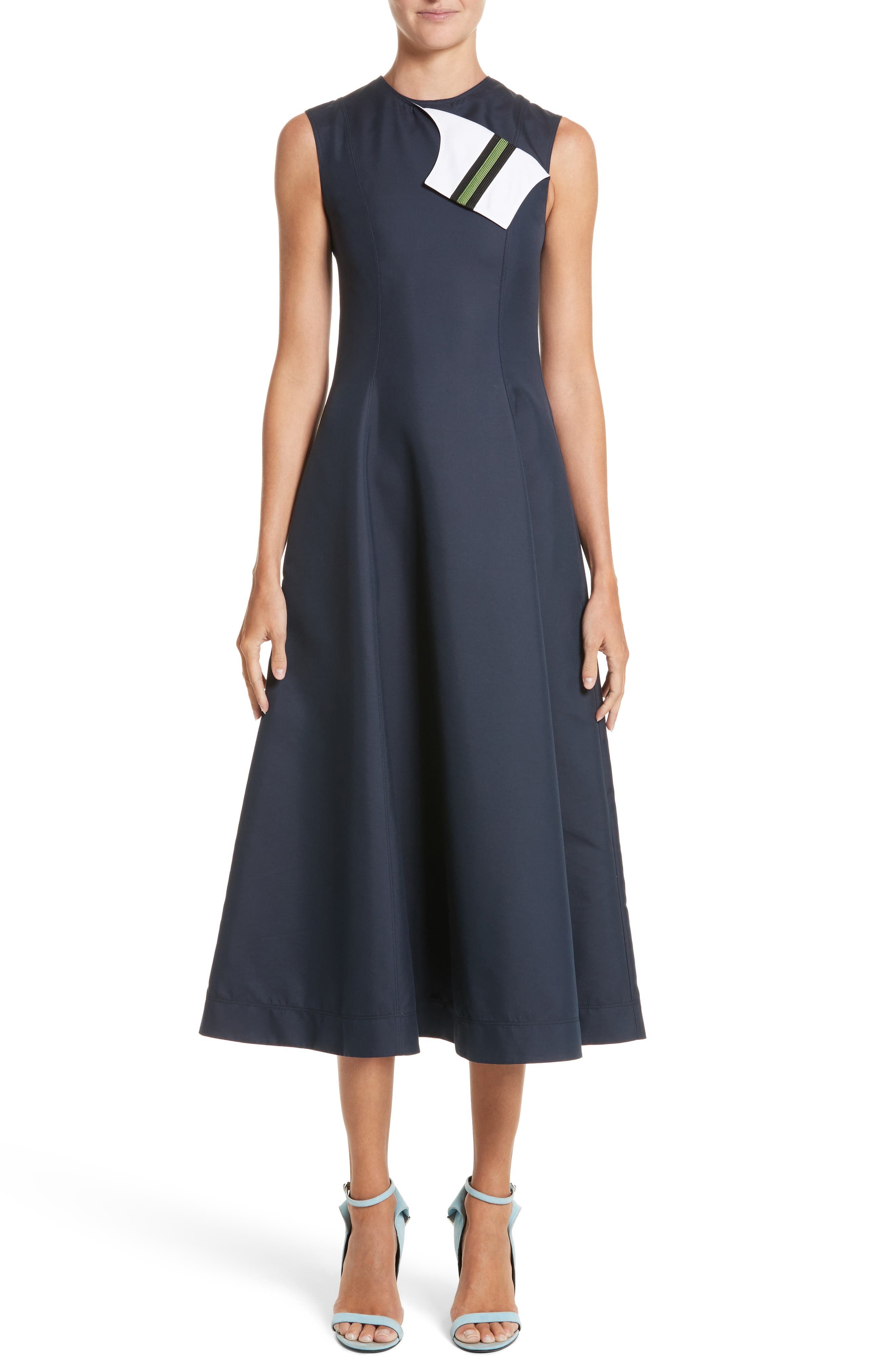 Calvin Klein 205W39Nyc Cotton & Silk Dress, 8 IT - Blue