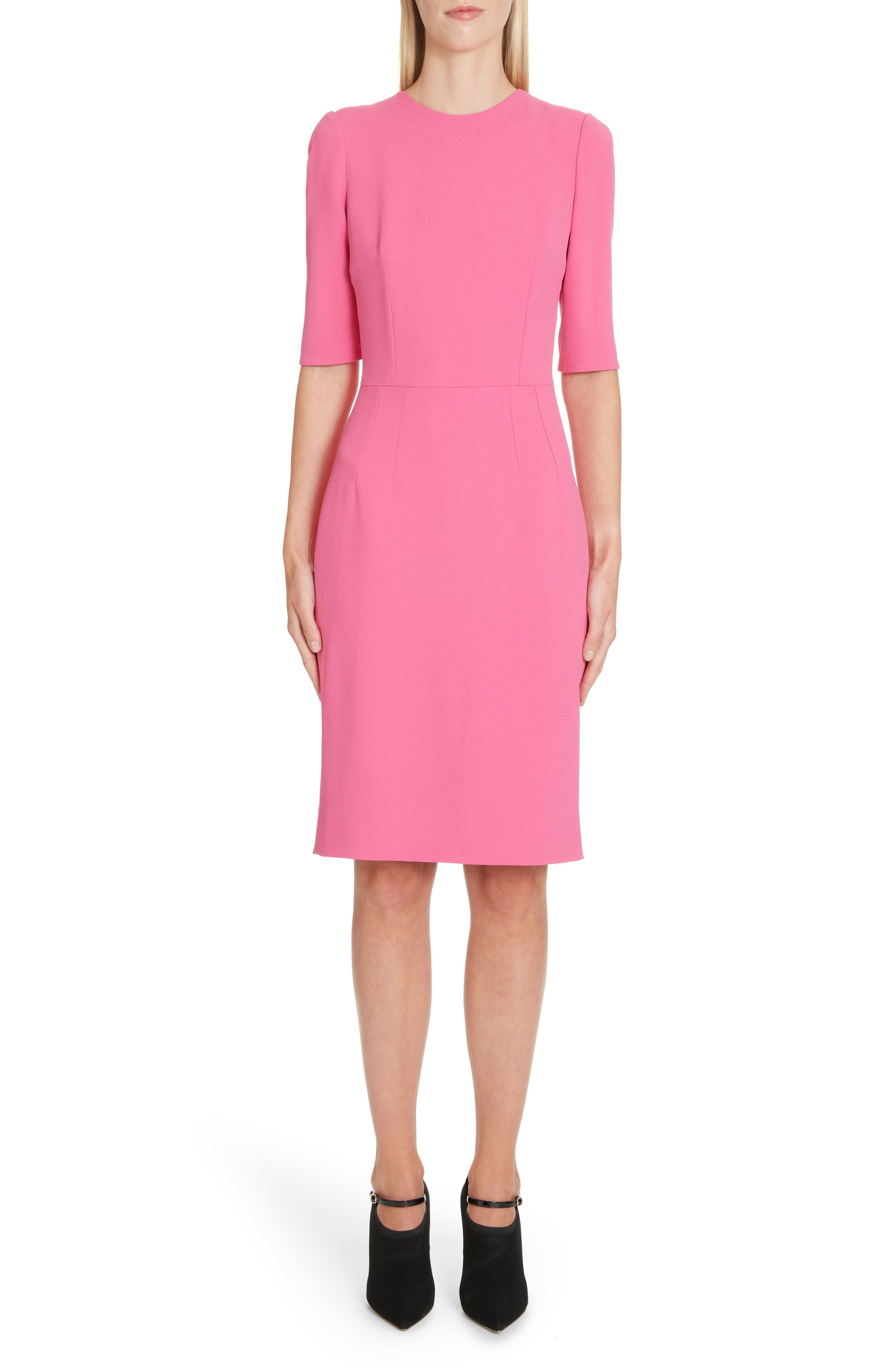 Dolce & gabbana Cady Sheath Dress, US / 42 IT - Pink