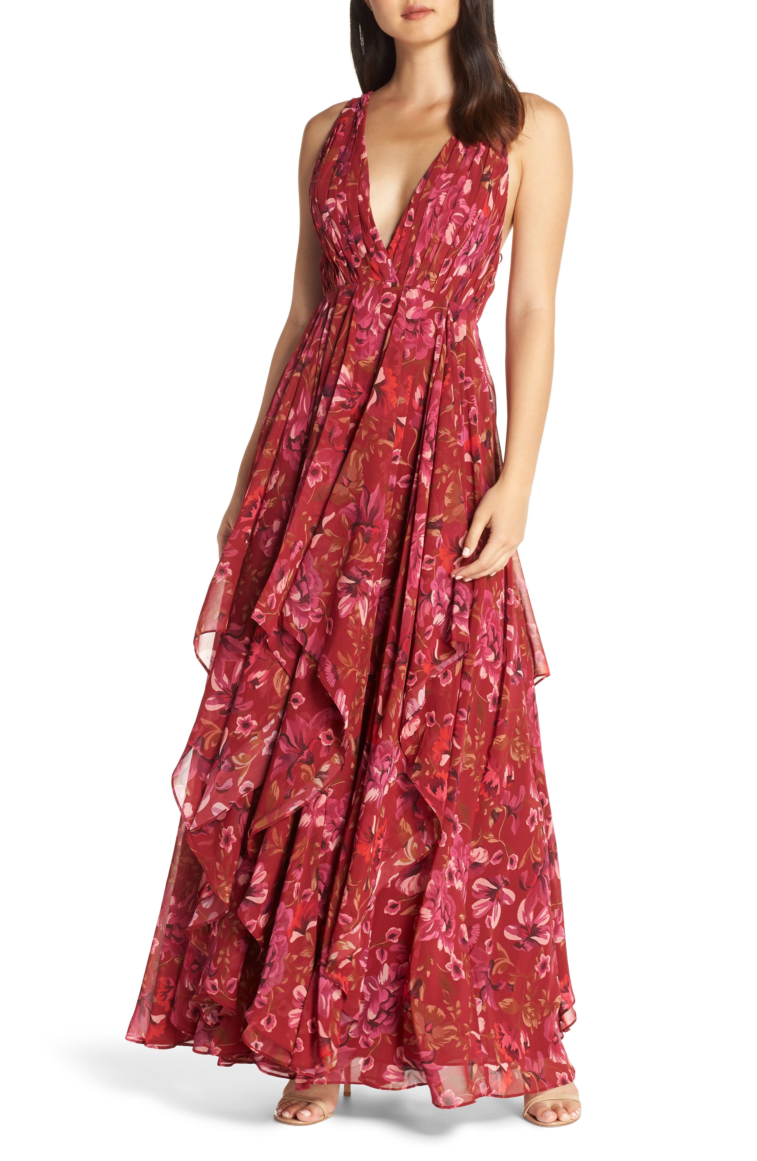 Fame And Partners The Lana Gown, Burgundy