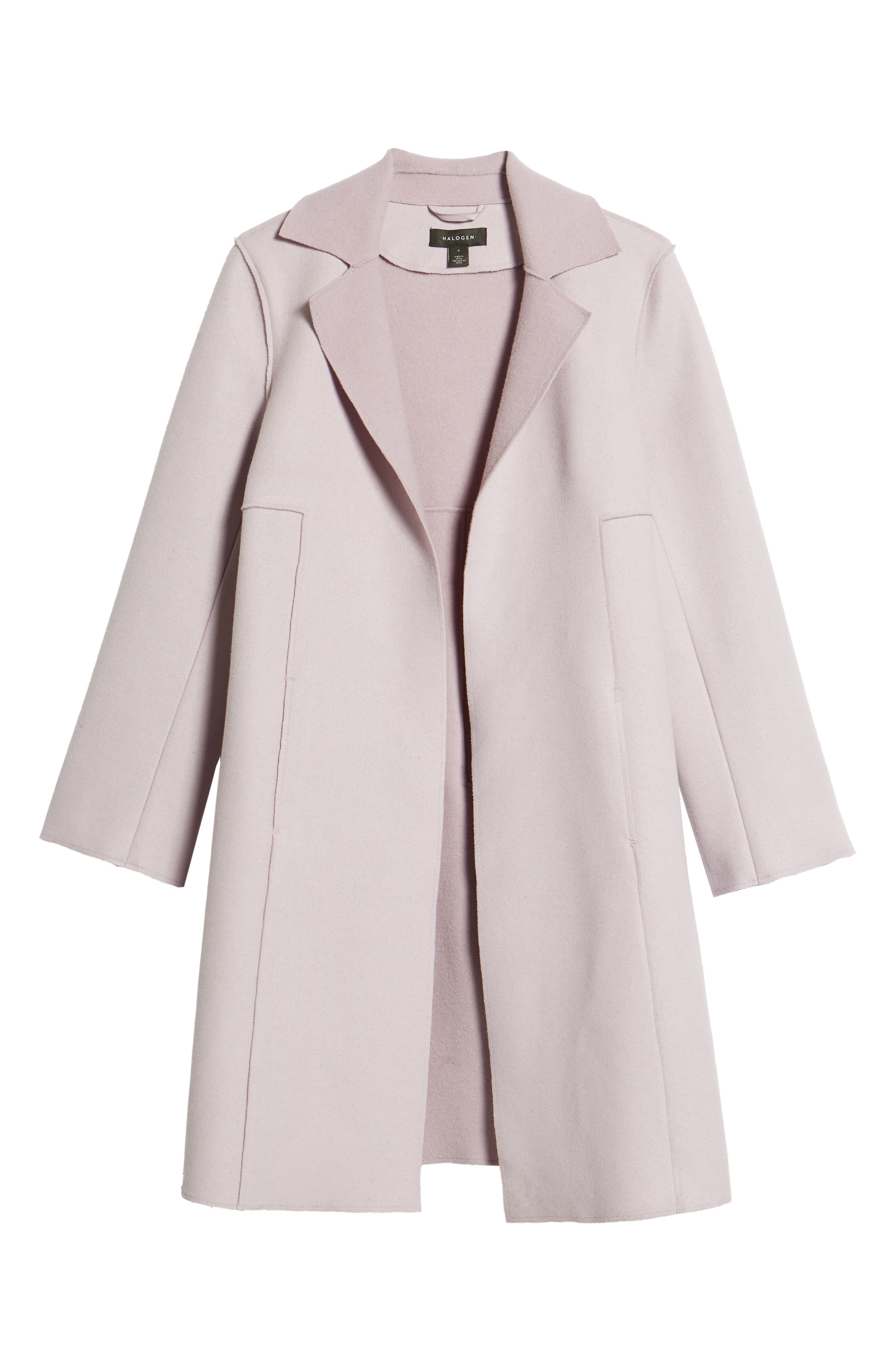 Raw Edge Wool-Blend Clutch Coat, Alternate, color, ICY LAVENDER