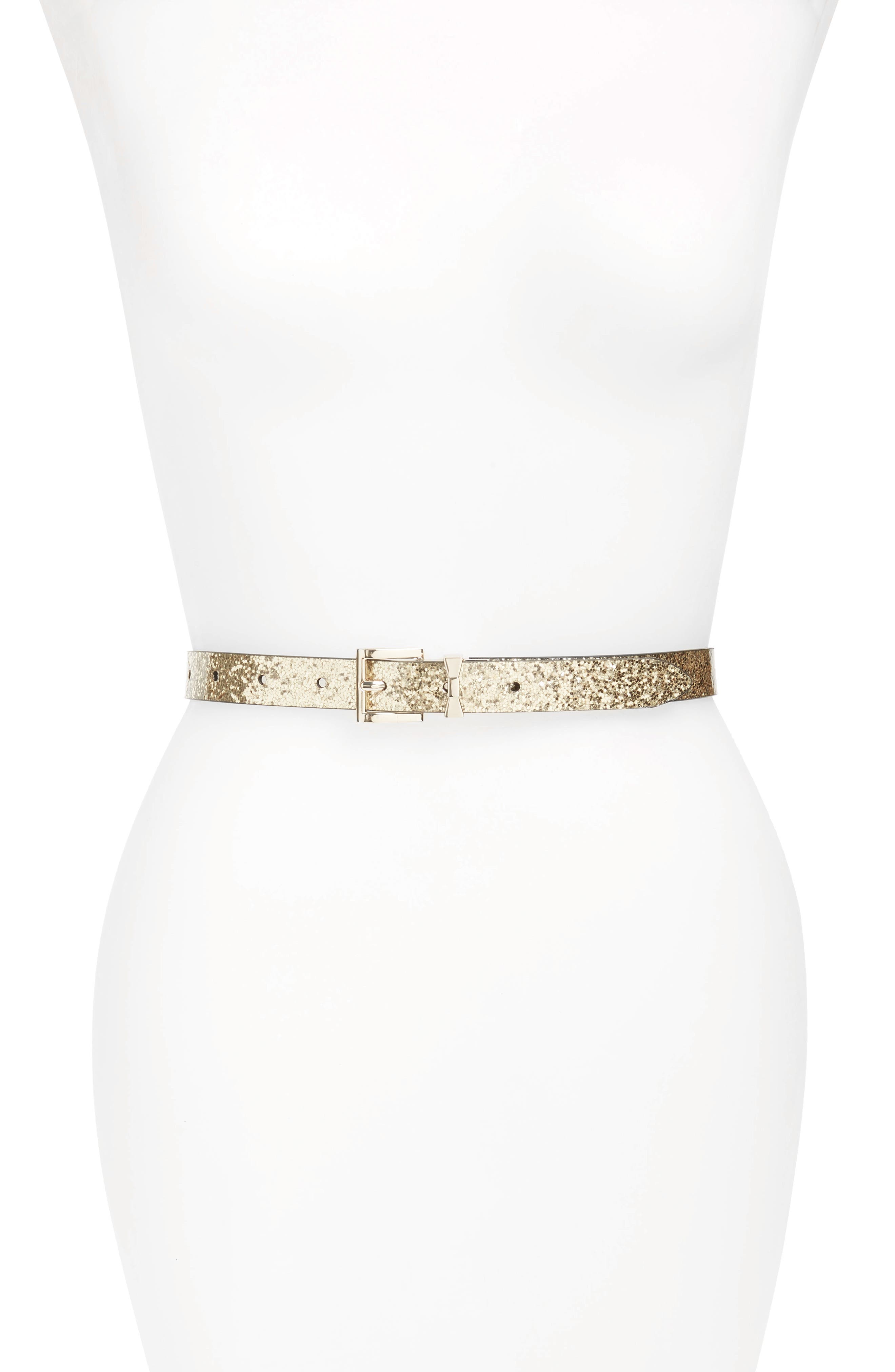 Kate Spade New York Reversible Skinny Belt, Gold/ Black