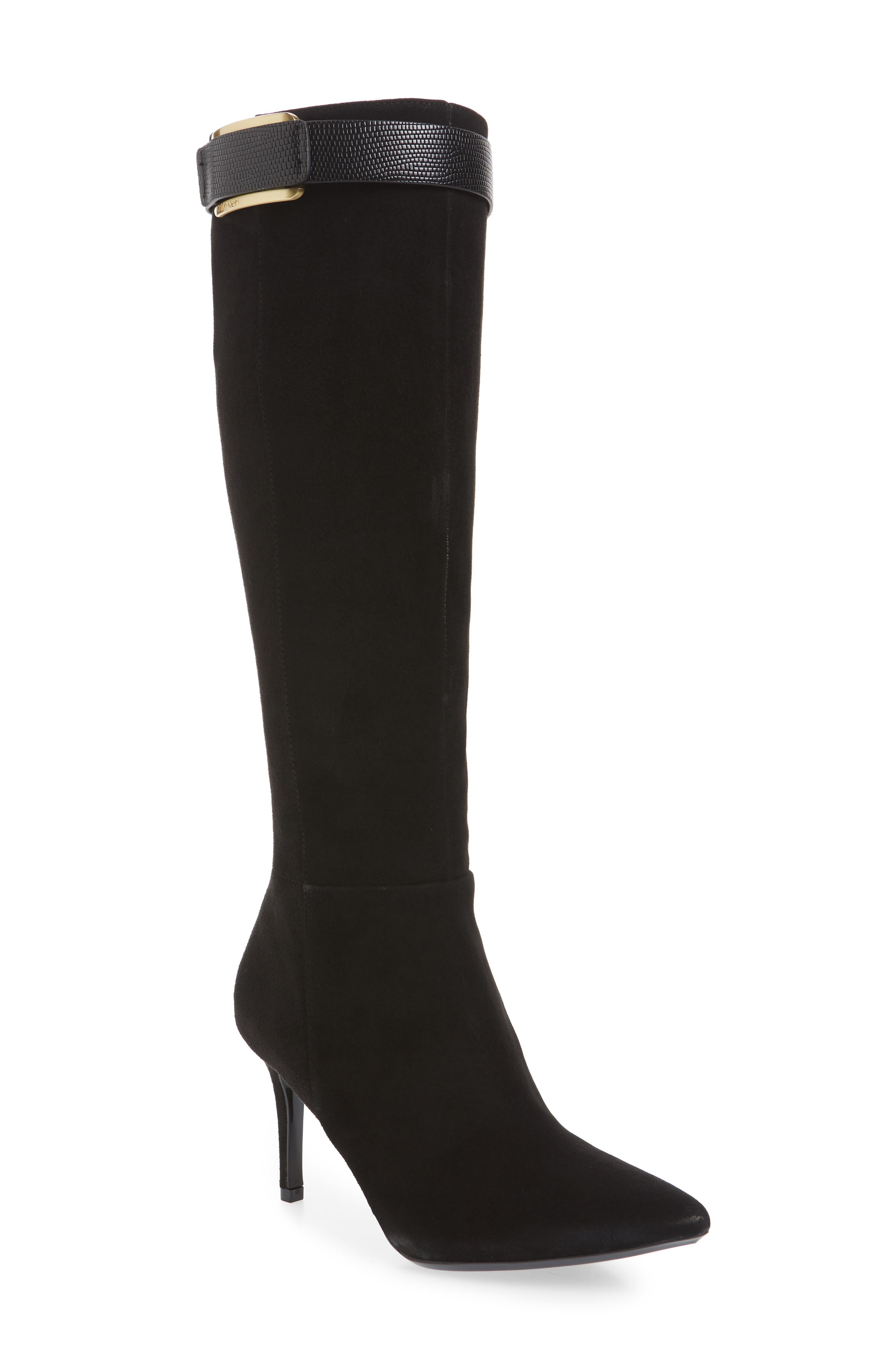 Calvin Klein Glydia Stiletto Knee High Boot, Black