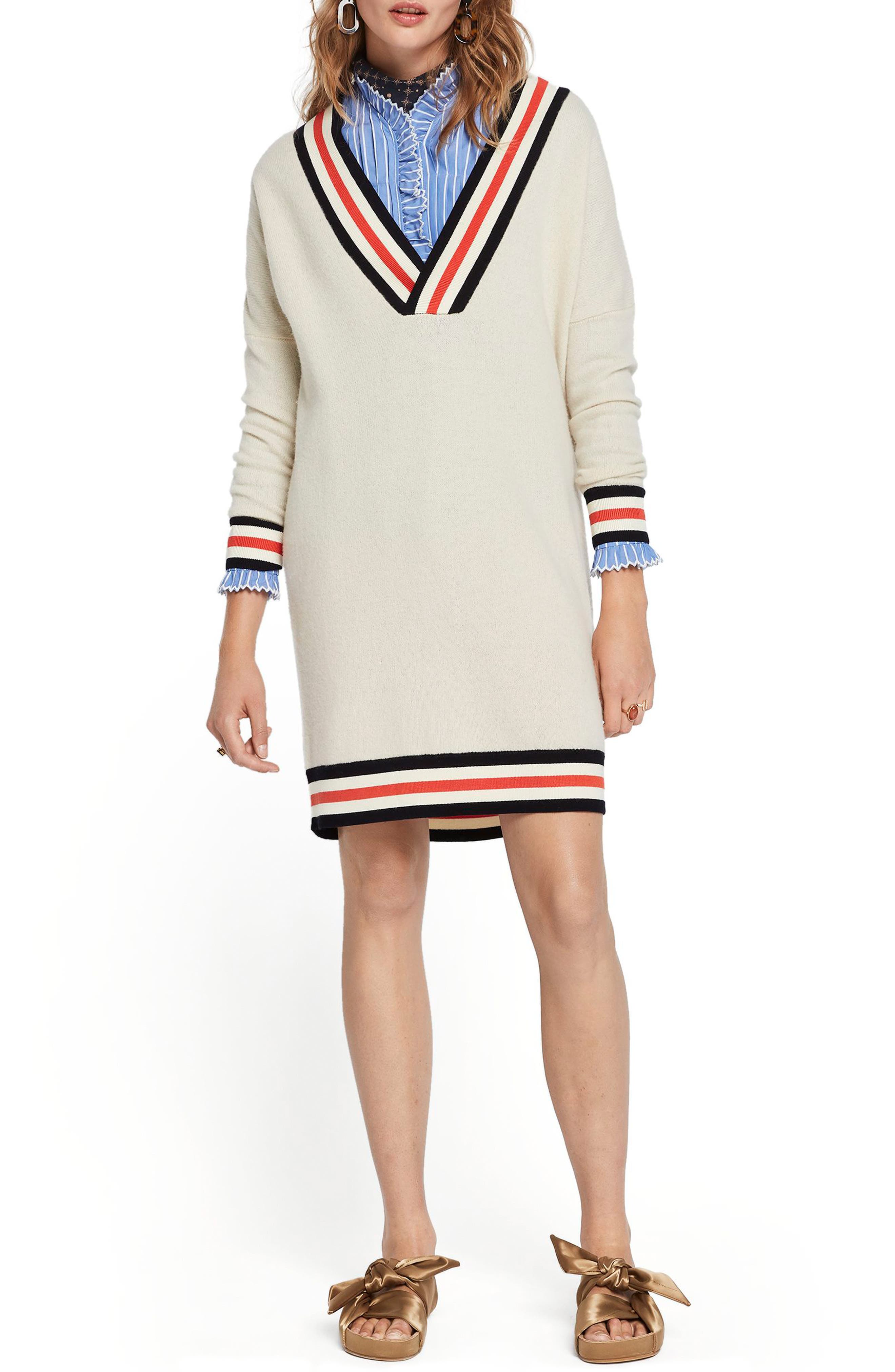 Scotch & Soda Luxury Lambswool Longline Sweater, Beige