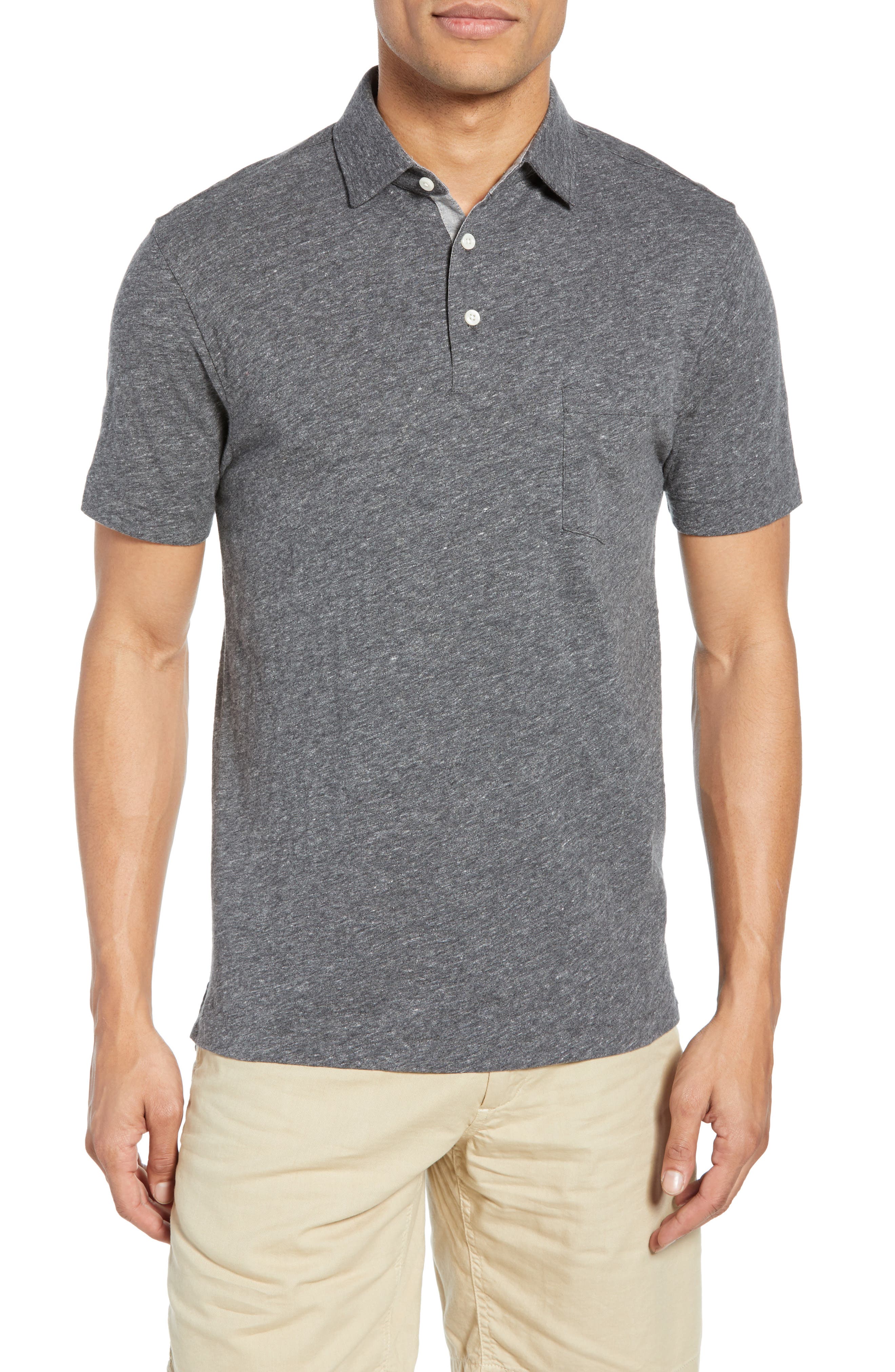 Faherty Bleecker Regular Fit Polo, Black