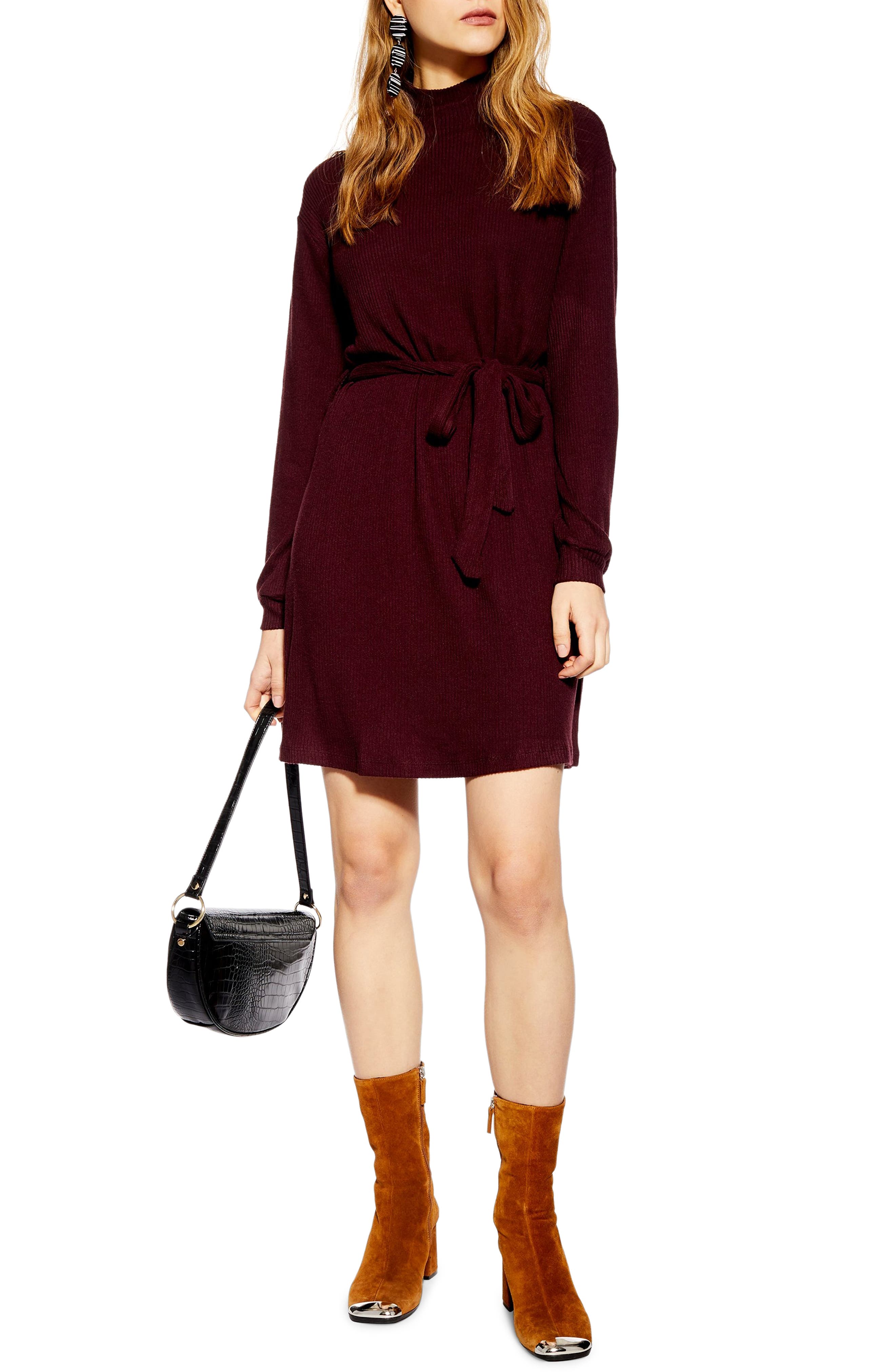 Topshop Belted Minidress, US (fits like 0) - Purple