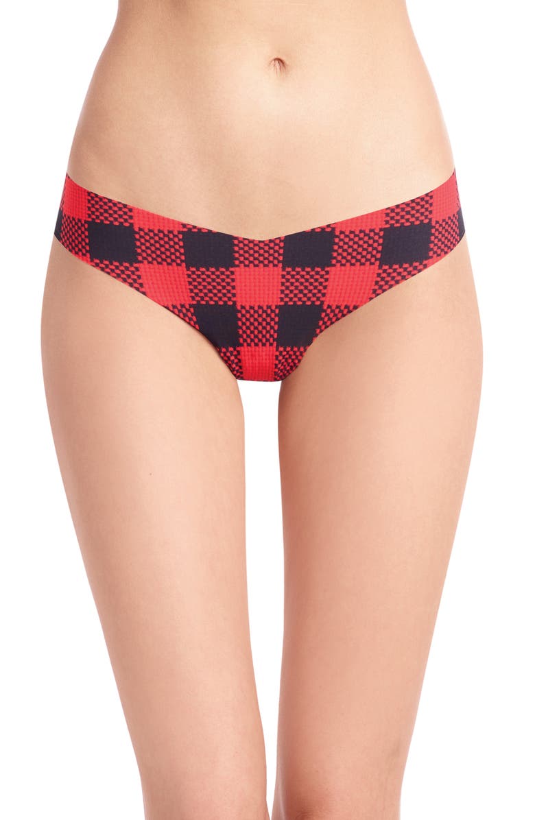 Click to view more detailed imagery on our partner's website Commando Print Microfiber Thong In Buffalo Check