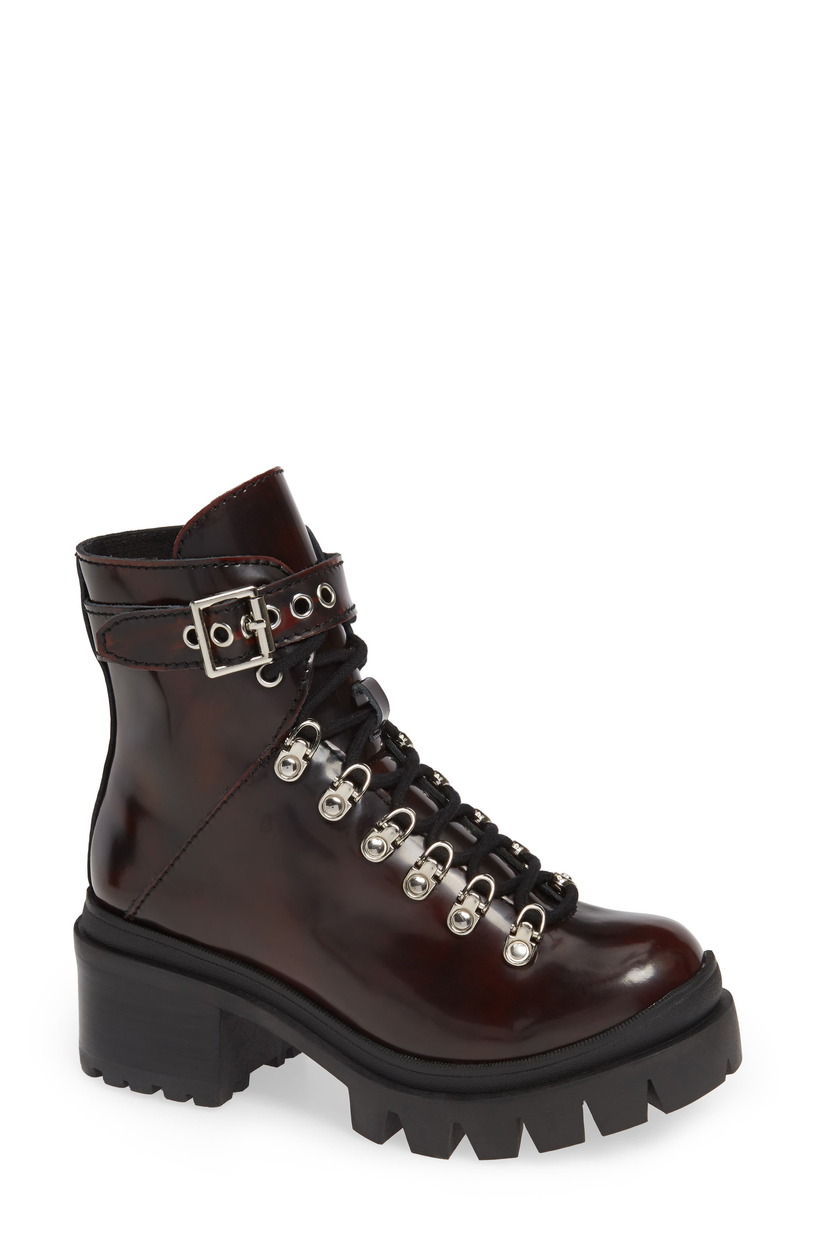 Jeffrey Campbell Czech Lace-Up Boot, Burgundy