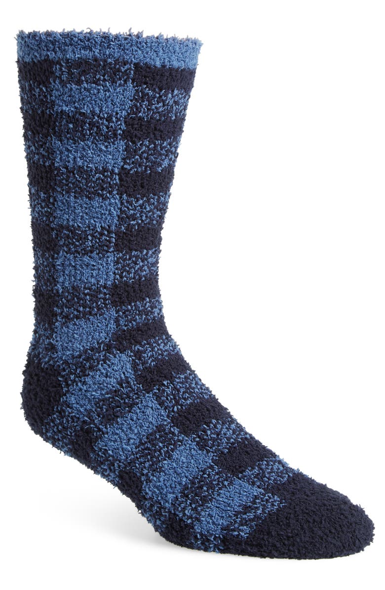 Buffalo Check Butter Socks,
                        Main,
                        color, NAVY/ BLUE