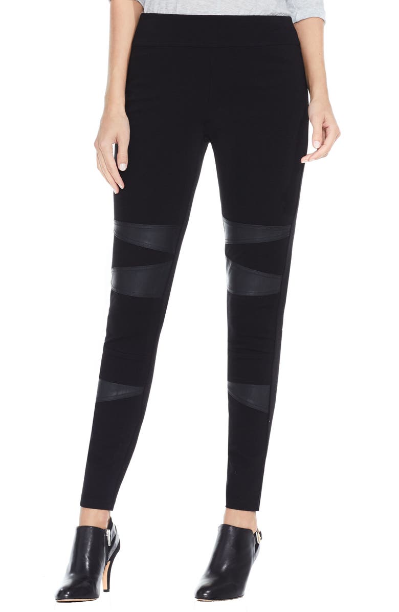 Two by Vince Camuto Faux Leather Trim Moto Leggings | Nordstrom