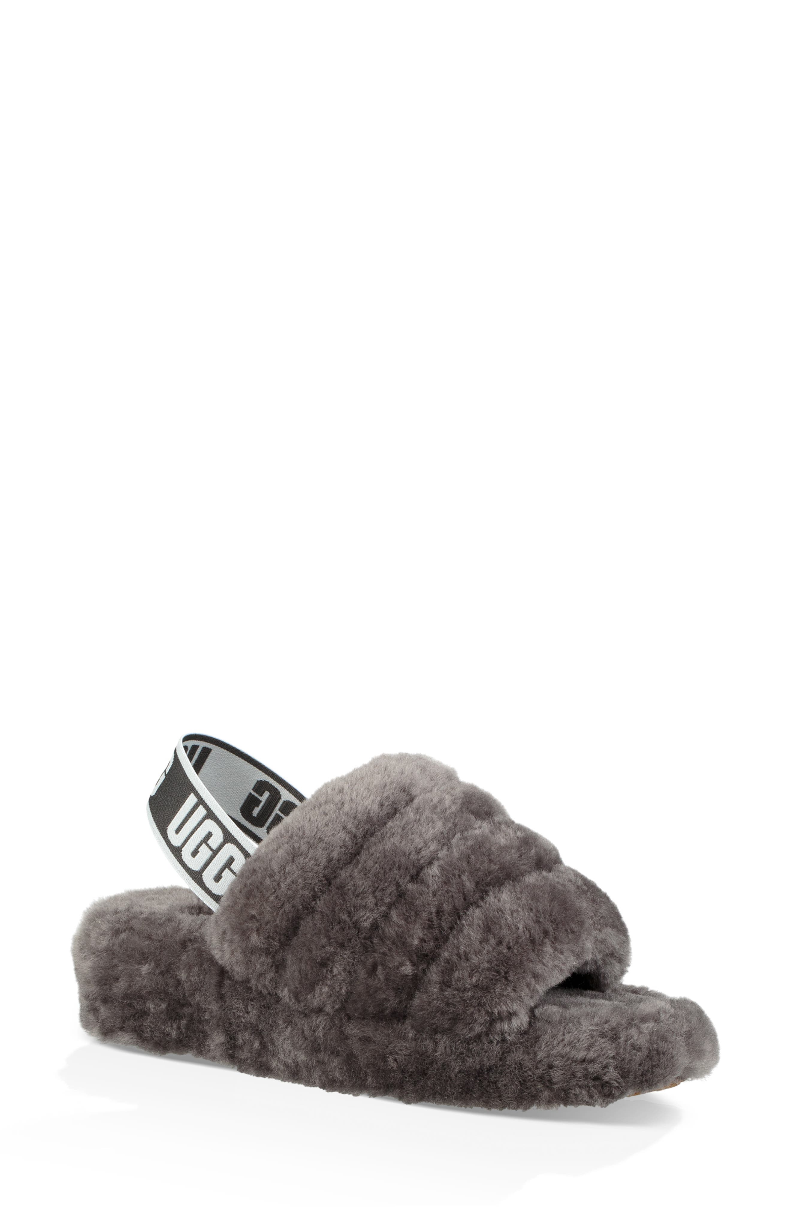 Ugg Fluff Yeah Genuine Shearling Slipper, Grey