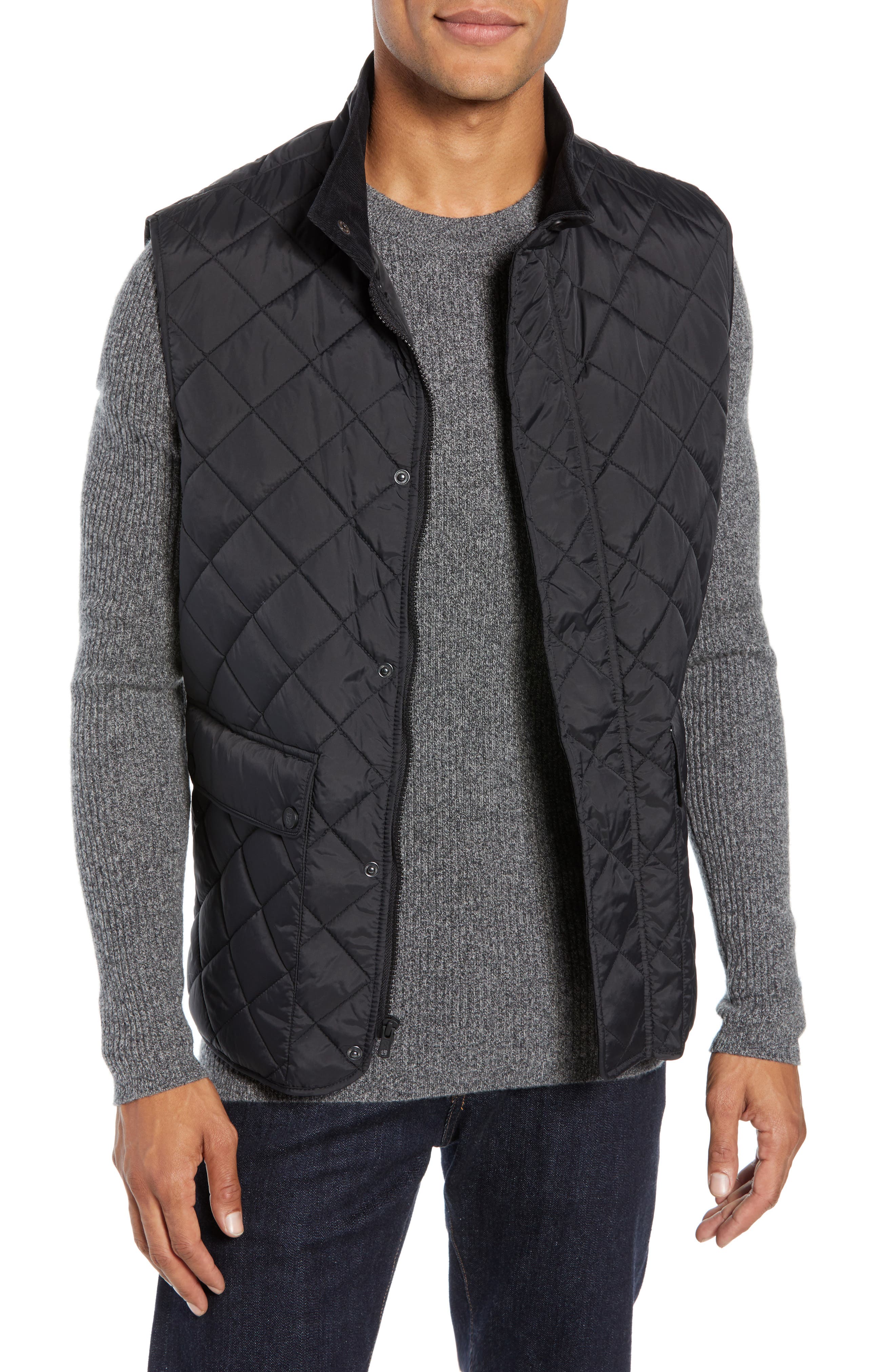 Vince Camuto Diamond Quilted Vest, Black