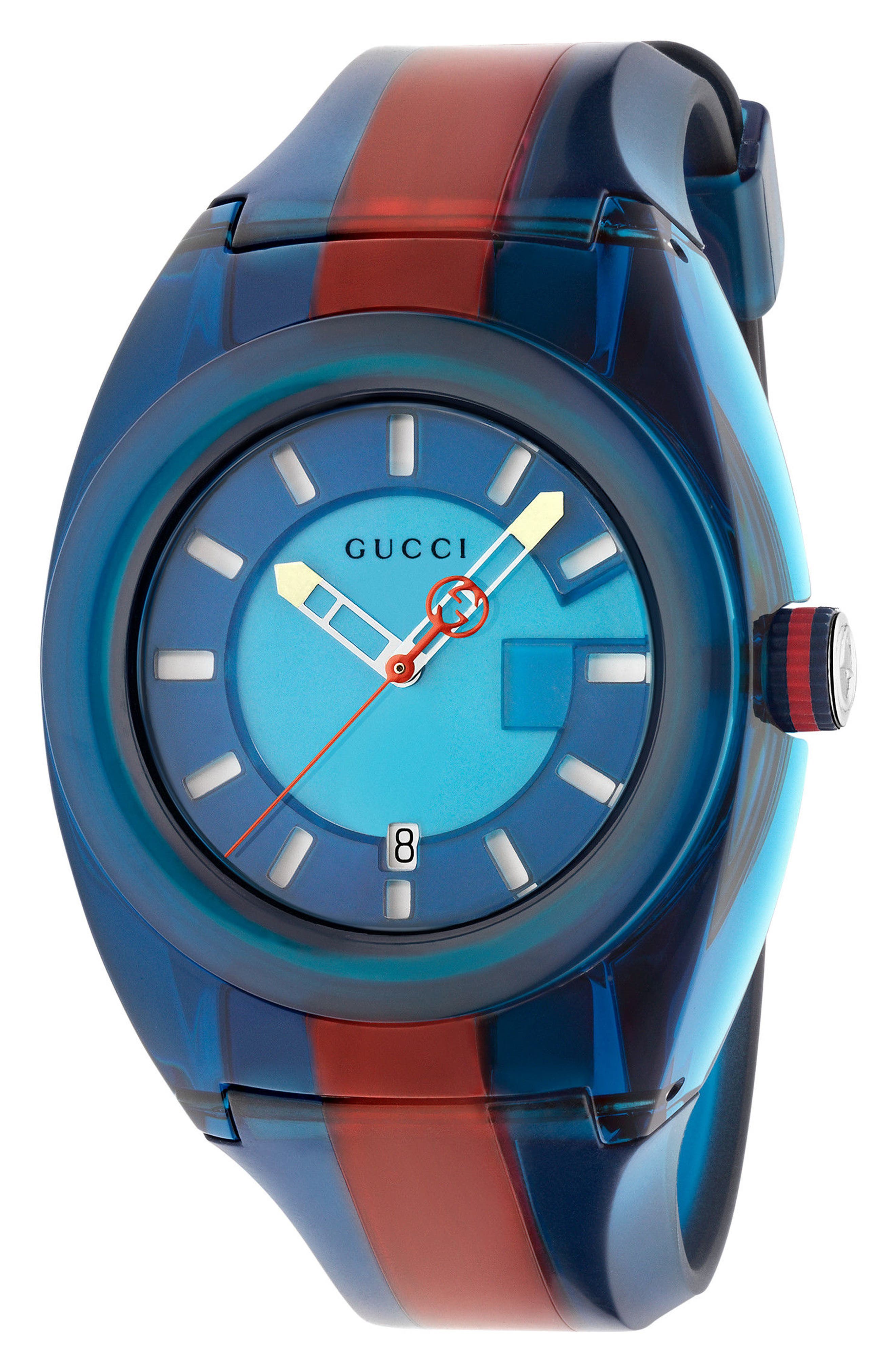 Gucci Sync Transparent Rubber Strap Watch, 46mm Nordstrom