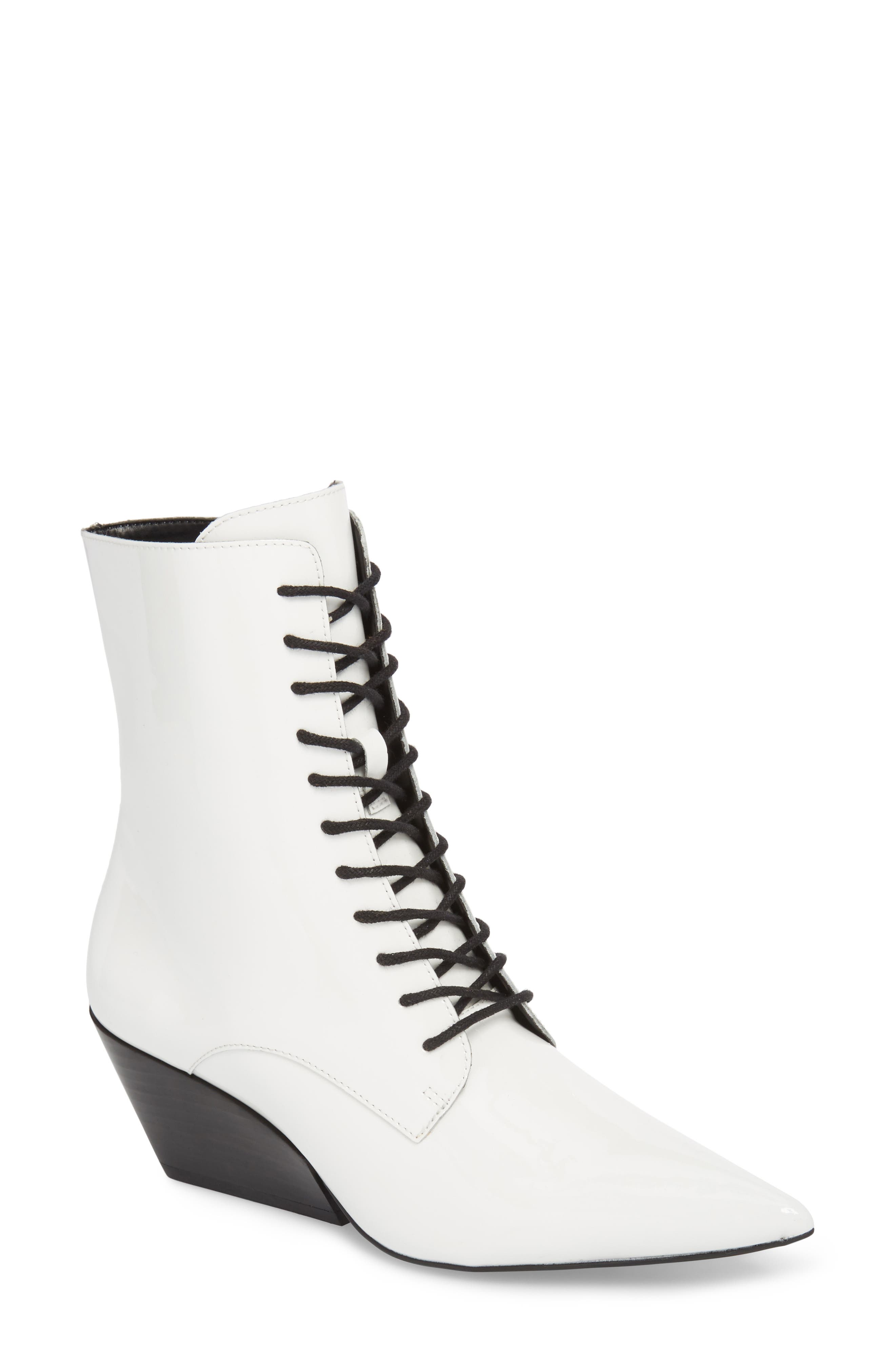 Calvin Klein Jeans Faith Pointy Toe Laced Bootie- White