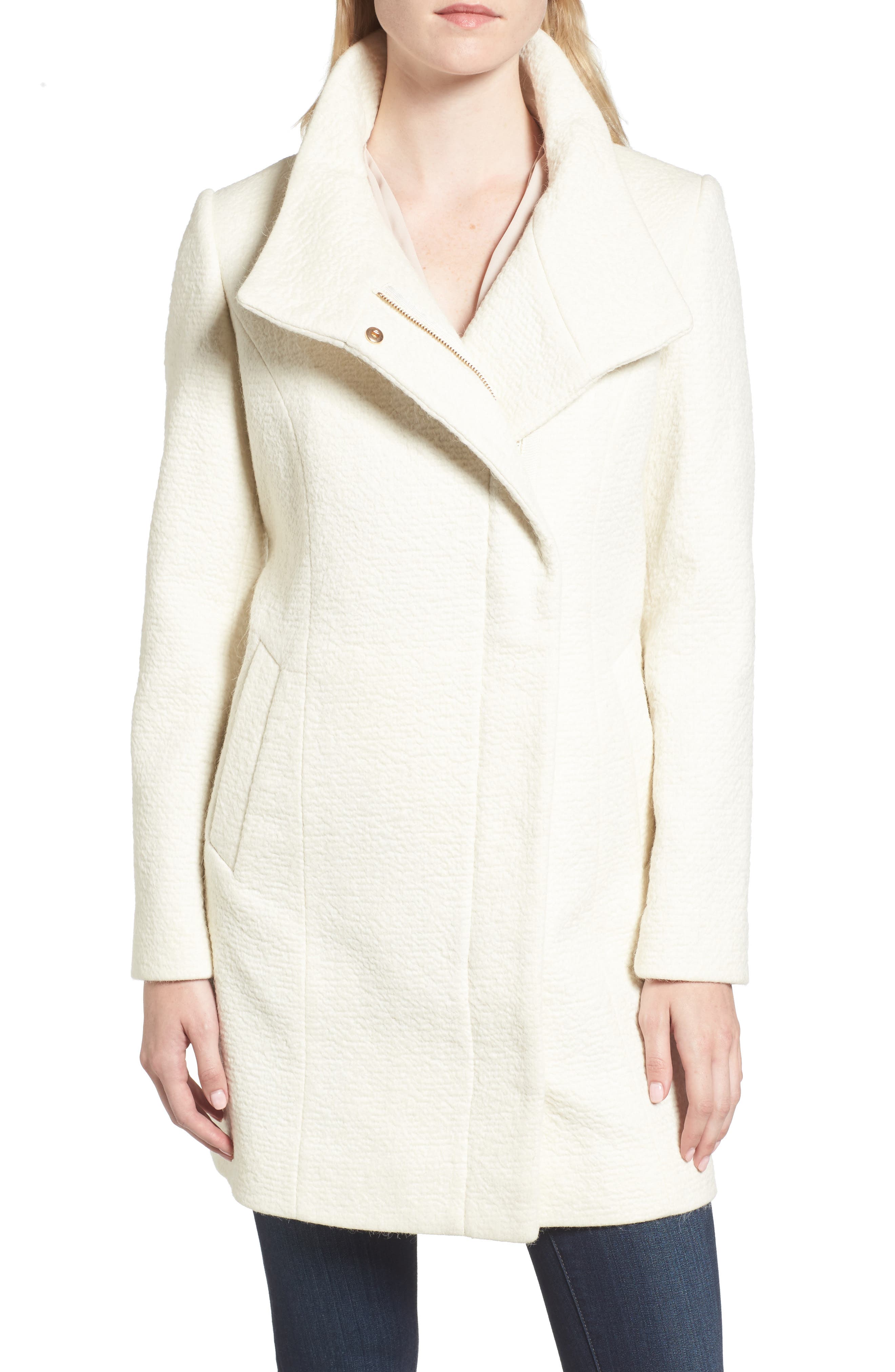 Cole Haan Double Breasted Funnel Neck Coat Nordstrom