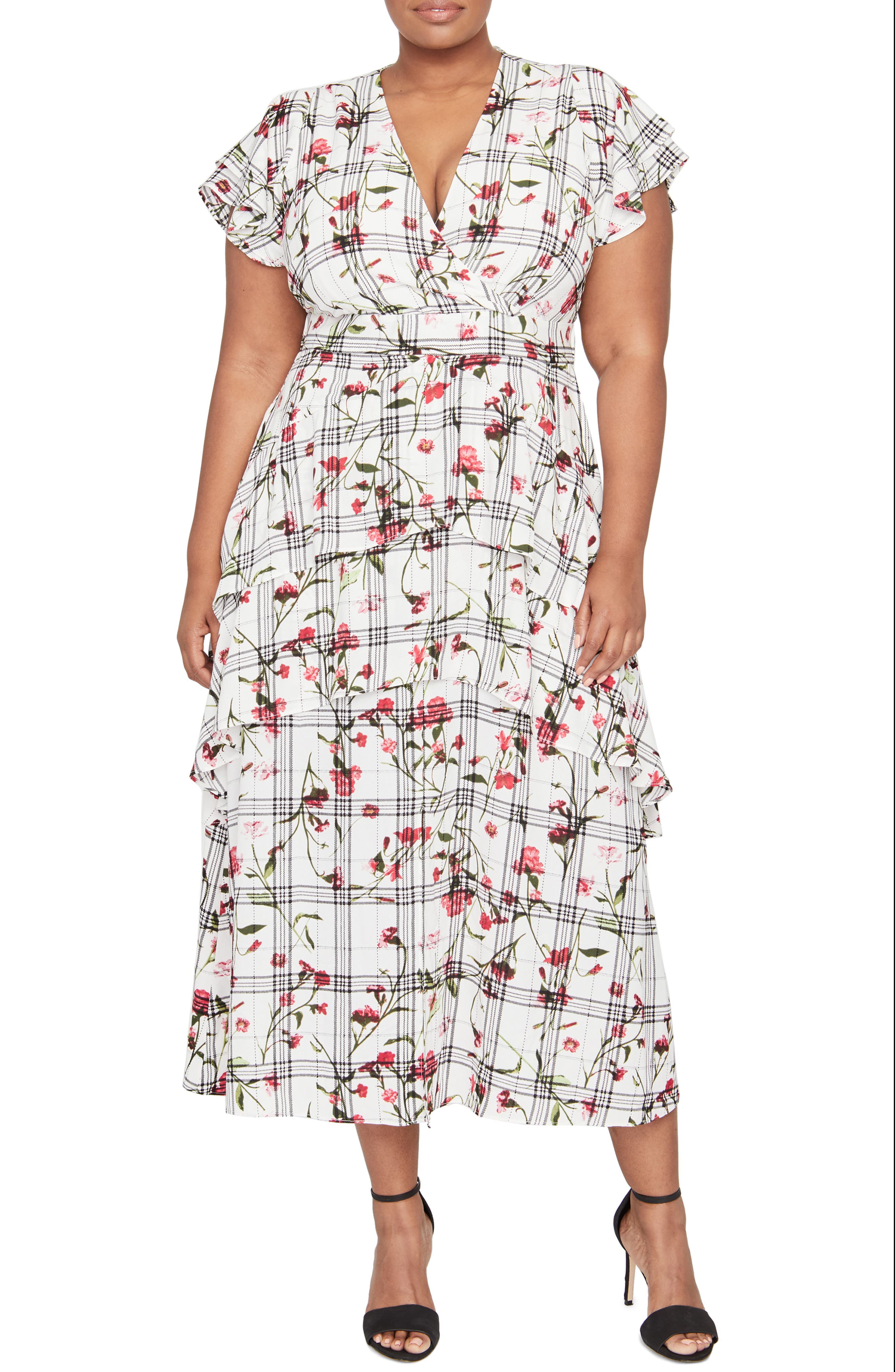 Plus Size Rachel Roy Lucia Flutter Sleeve Dress, Ivory