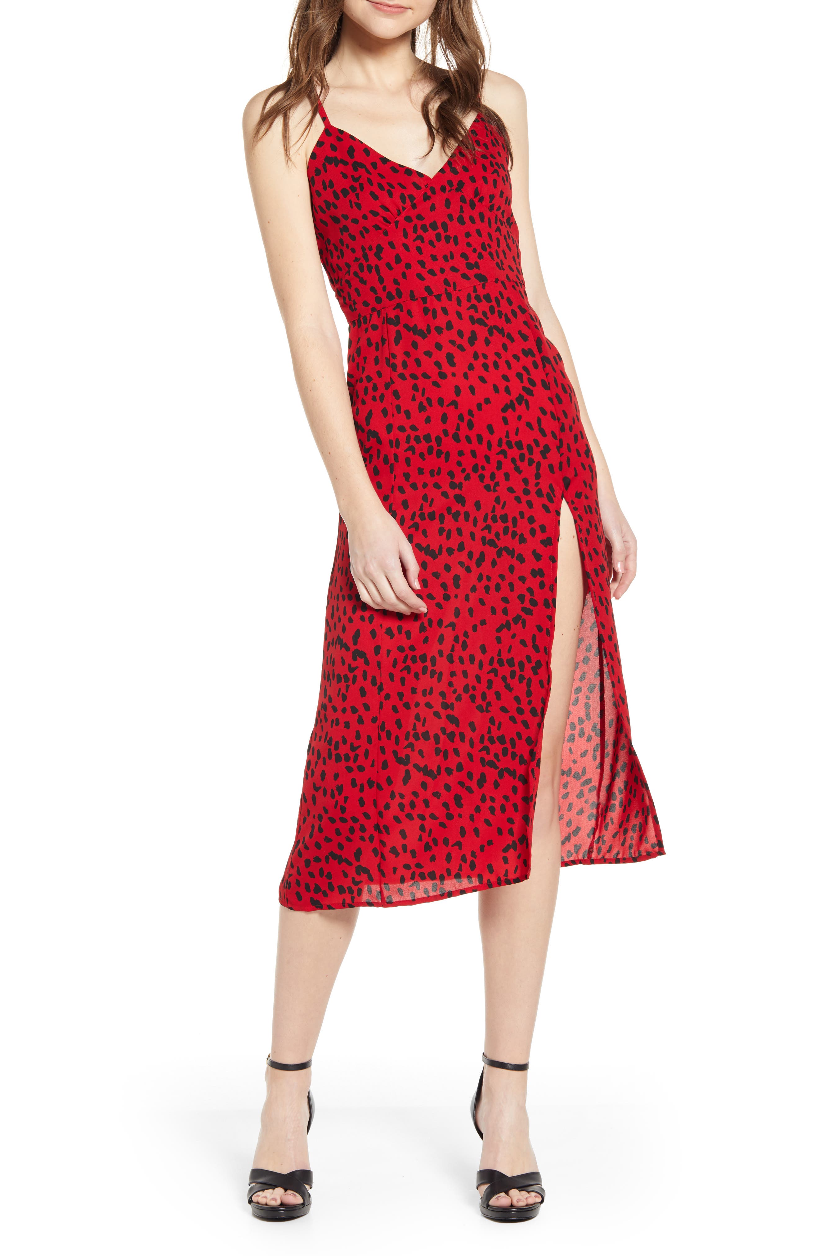 Leith Strappy Slipdress, Red