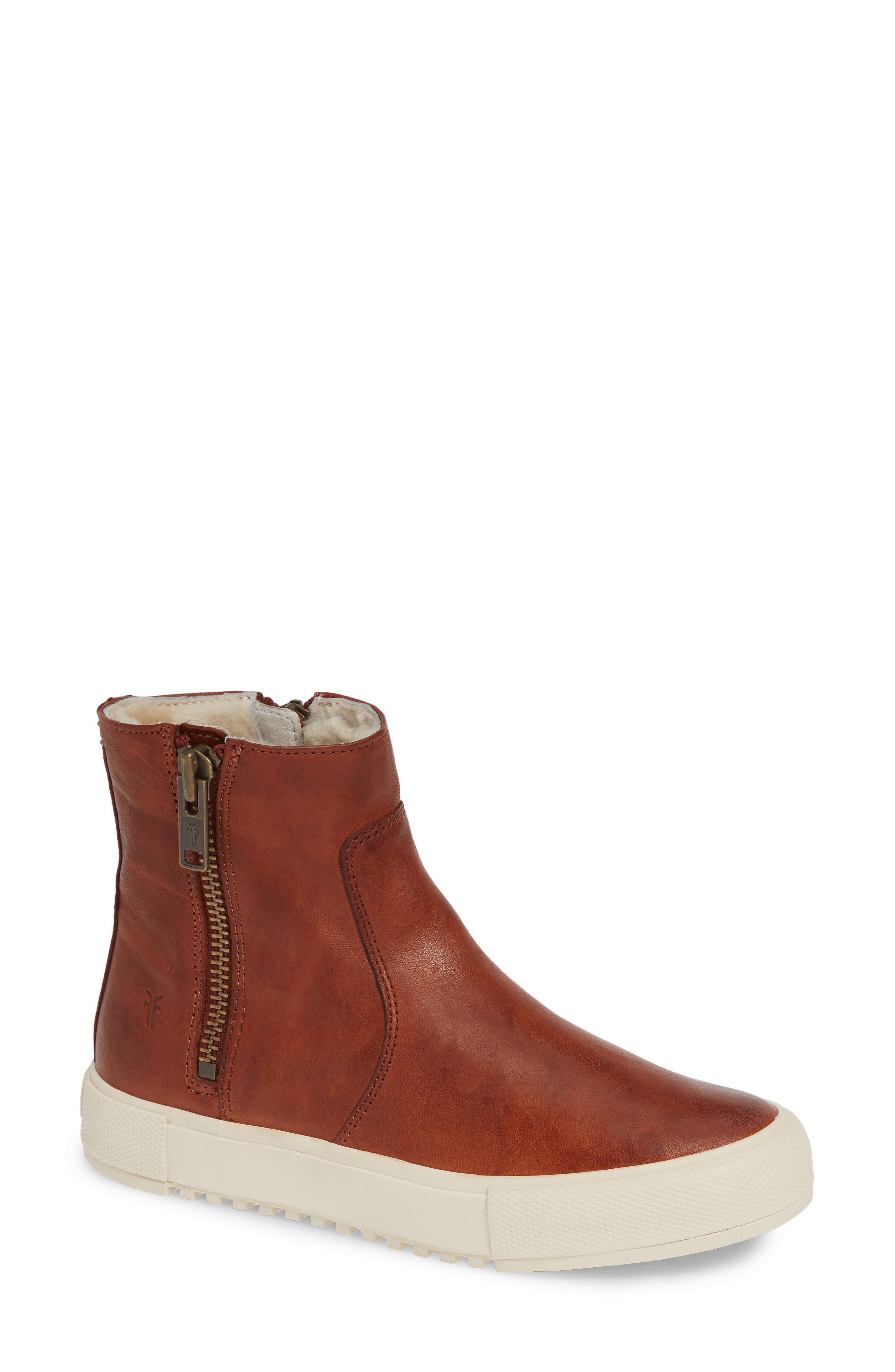 Frye Gia Genuine Shearling Lined Bootie, Brown