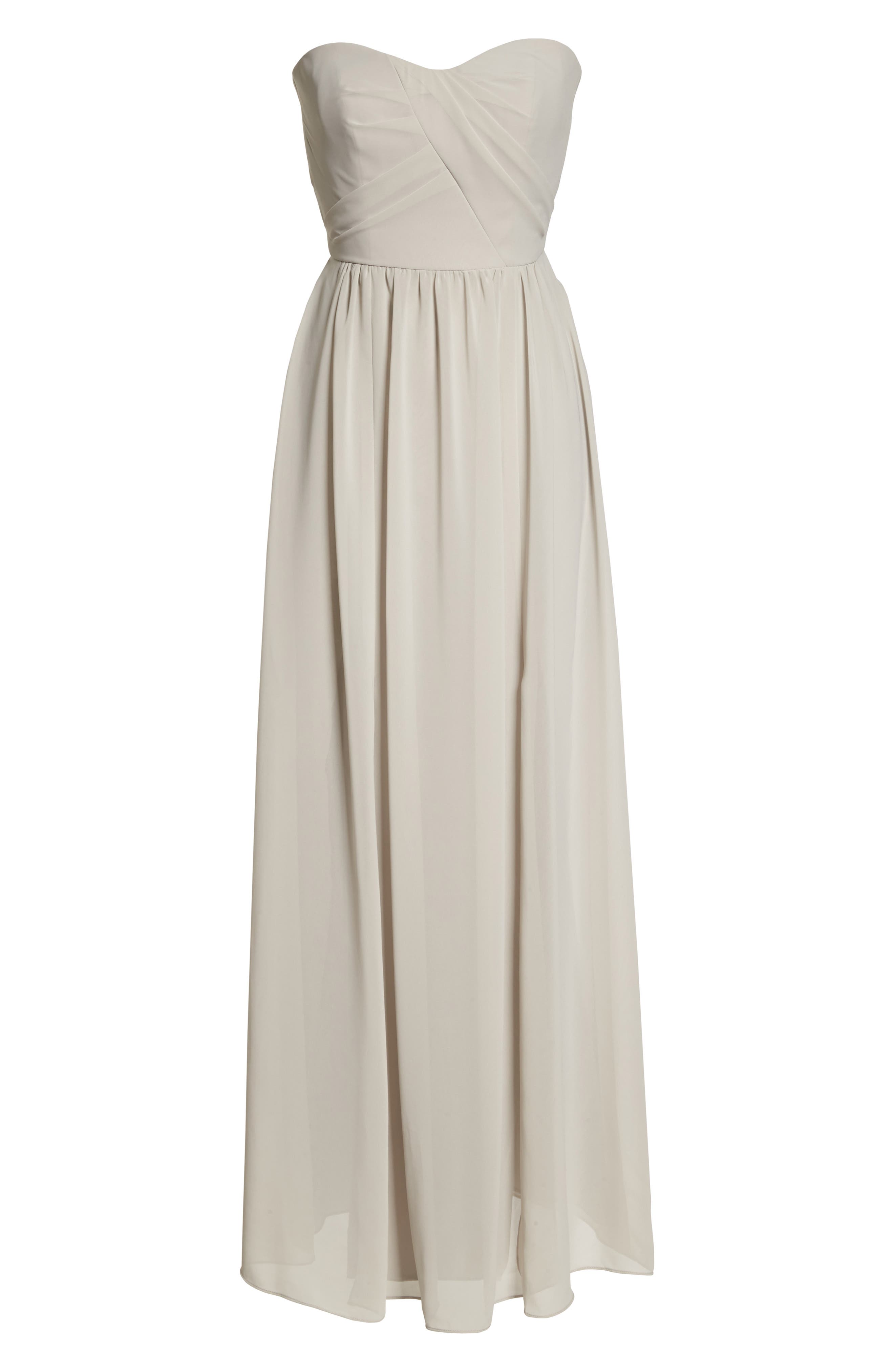 Social Bridesmaids Strapless Georgette Gown, Ivory