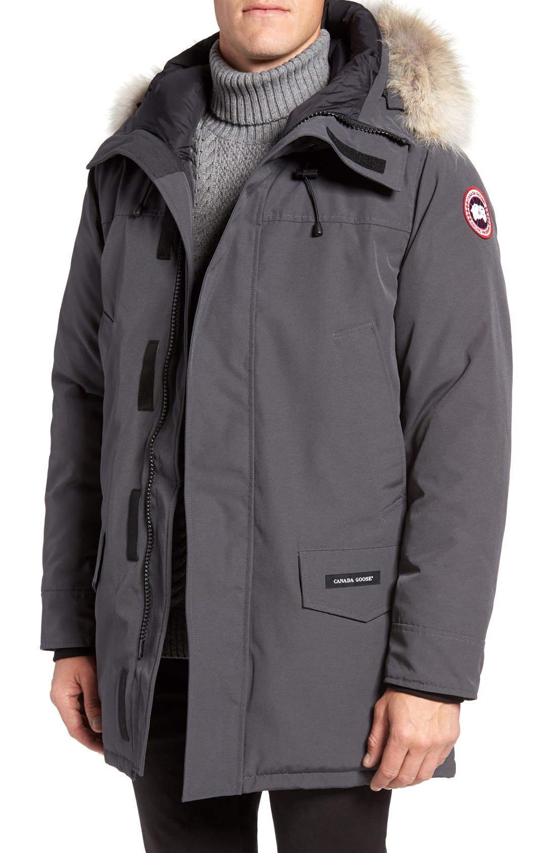 Canada Goose Langford Slim Fit Down Parka With Genuine Coyote Fur Trim, Grey