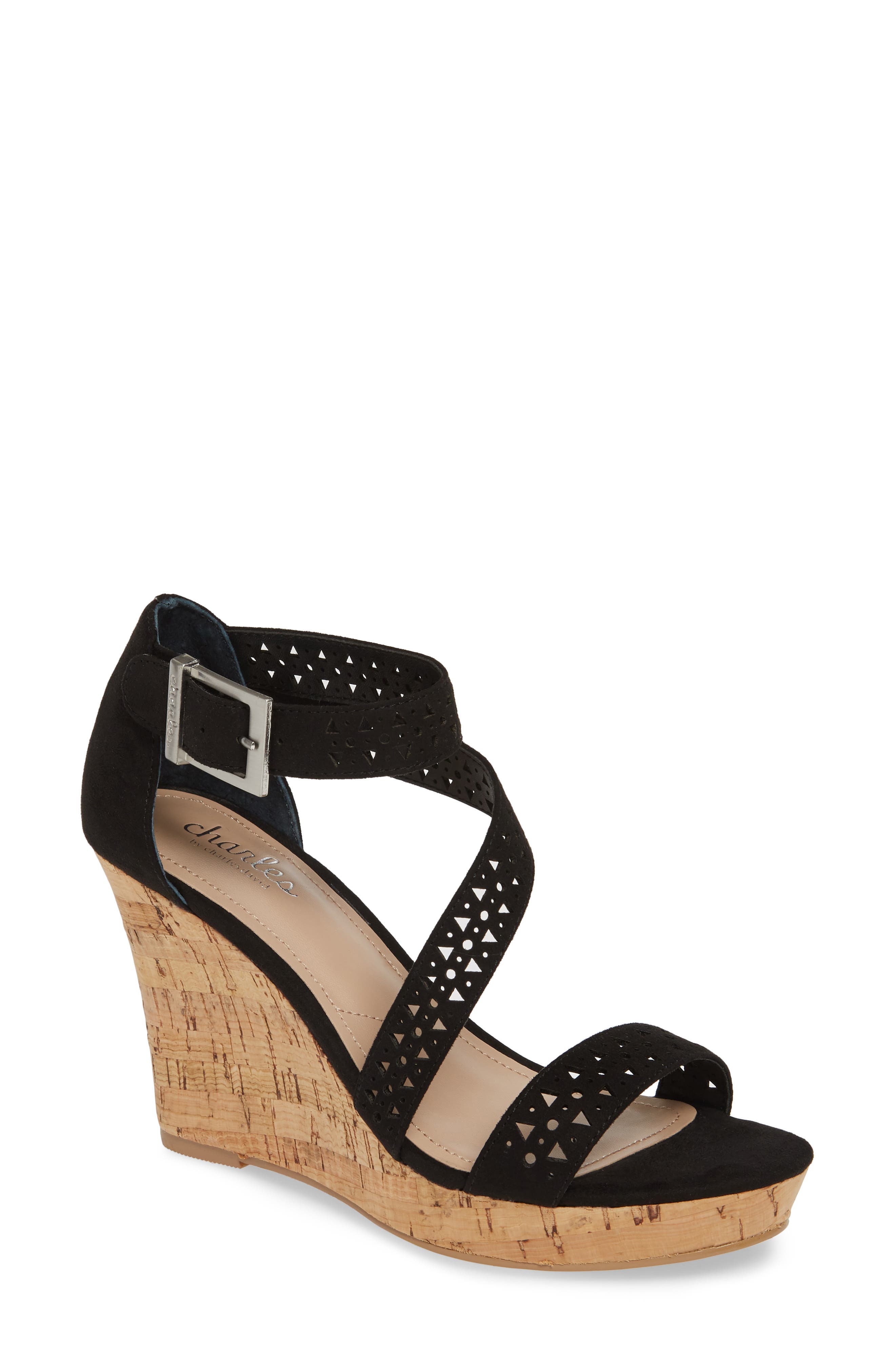 Charles By Charles David Landon Perforated Wedge Sandal