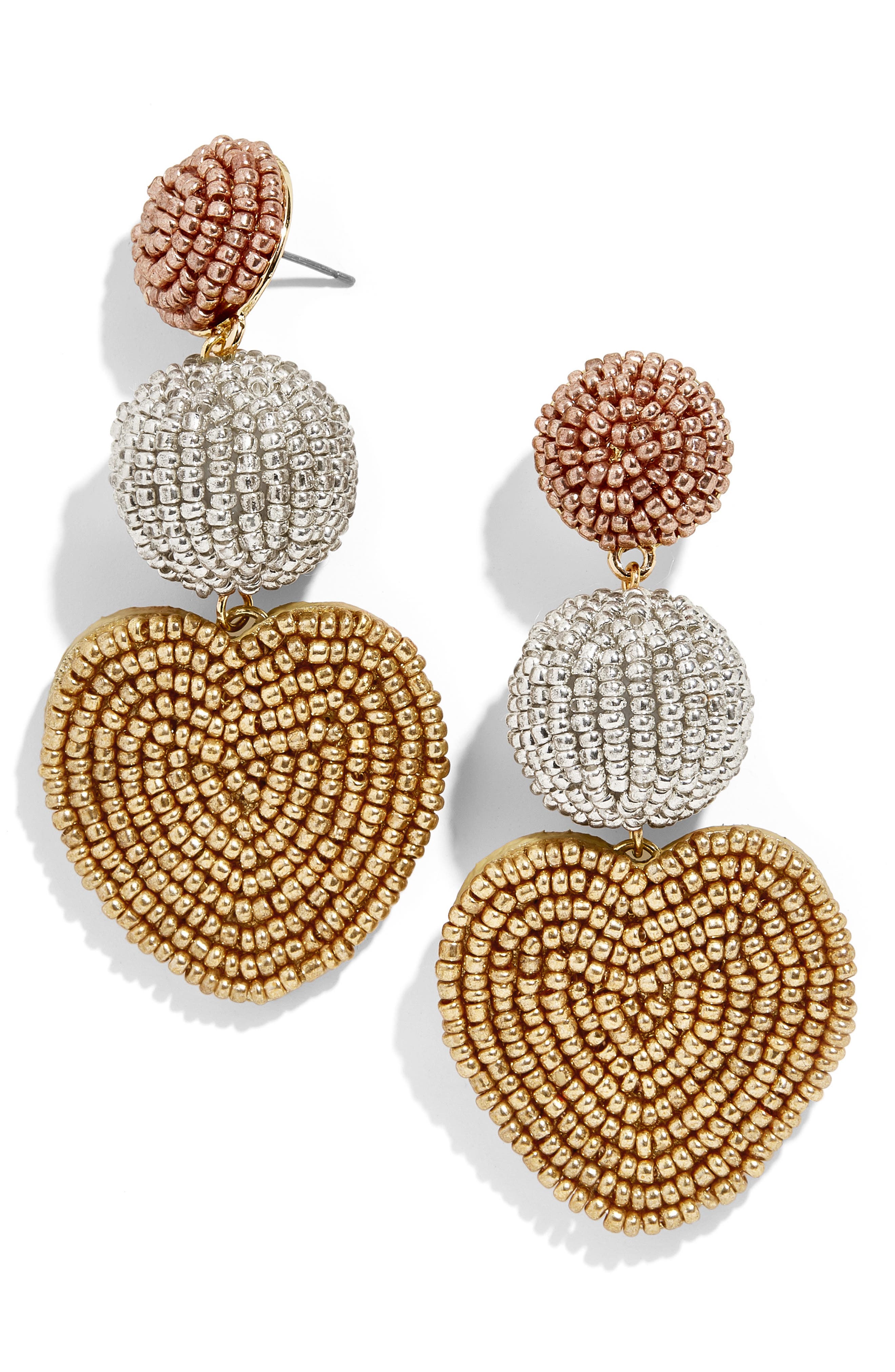 Baublebar VITINA BEADED HEART DROP EARRINGS