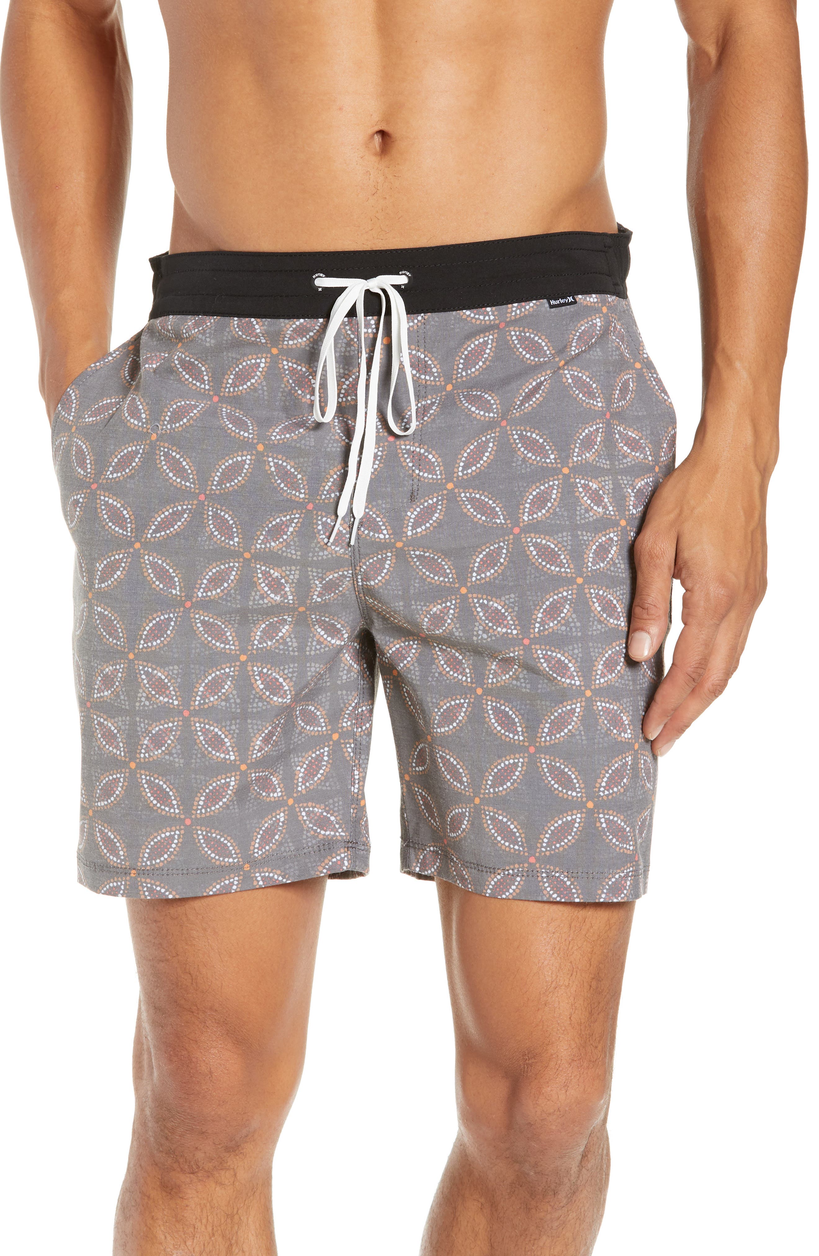 Hurley Phantom Drum Circle Swim Trunks, Black