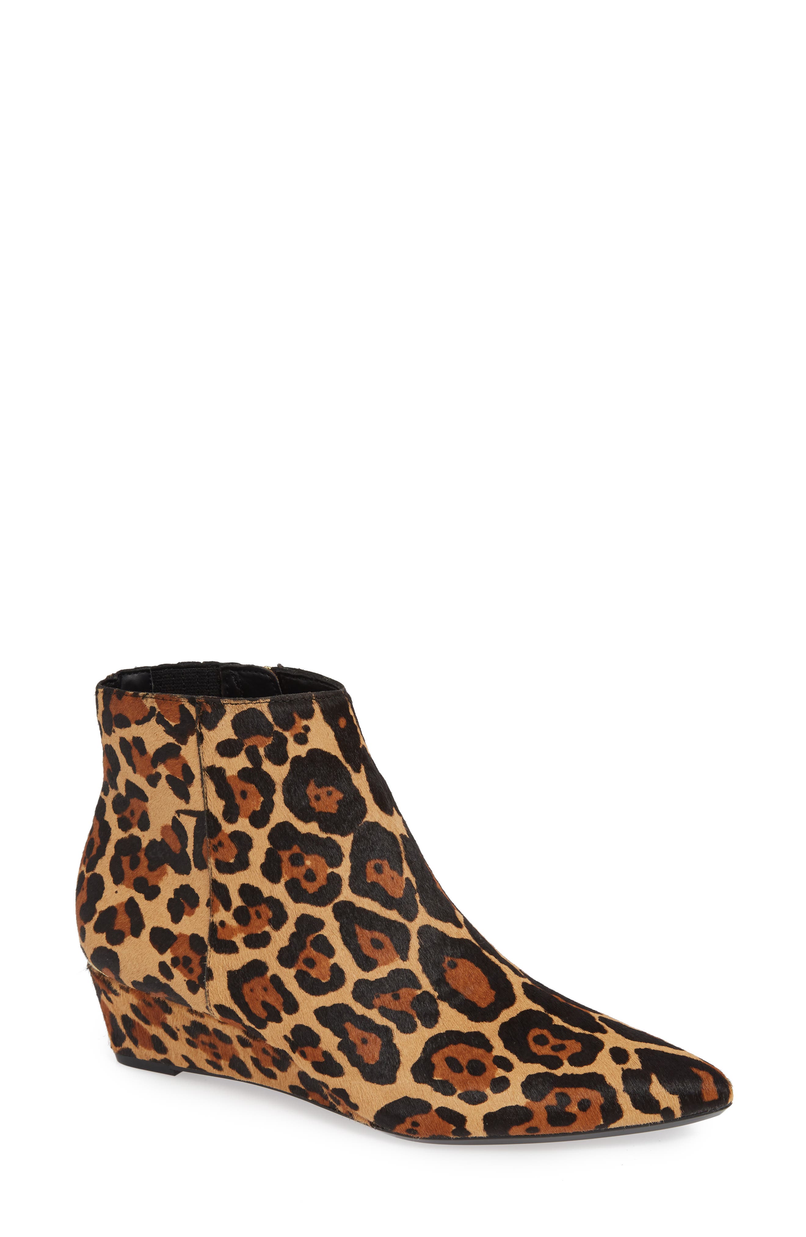 Calvin Klein Gael Genuine Calf Hair Wedge Bootie, Brown