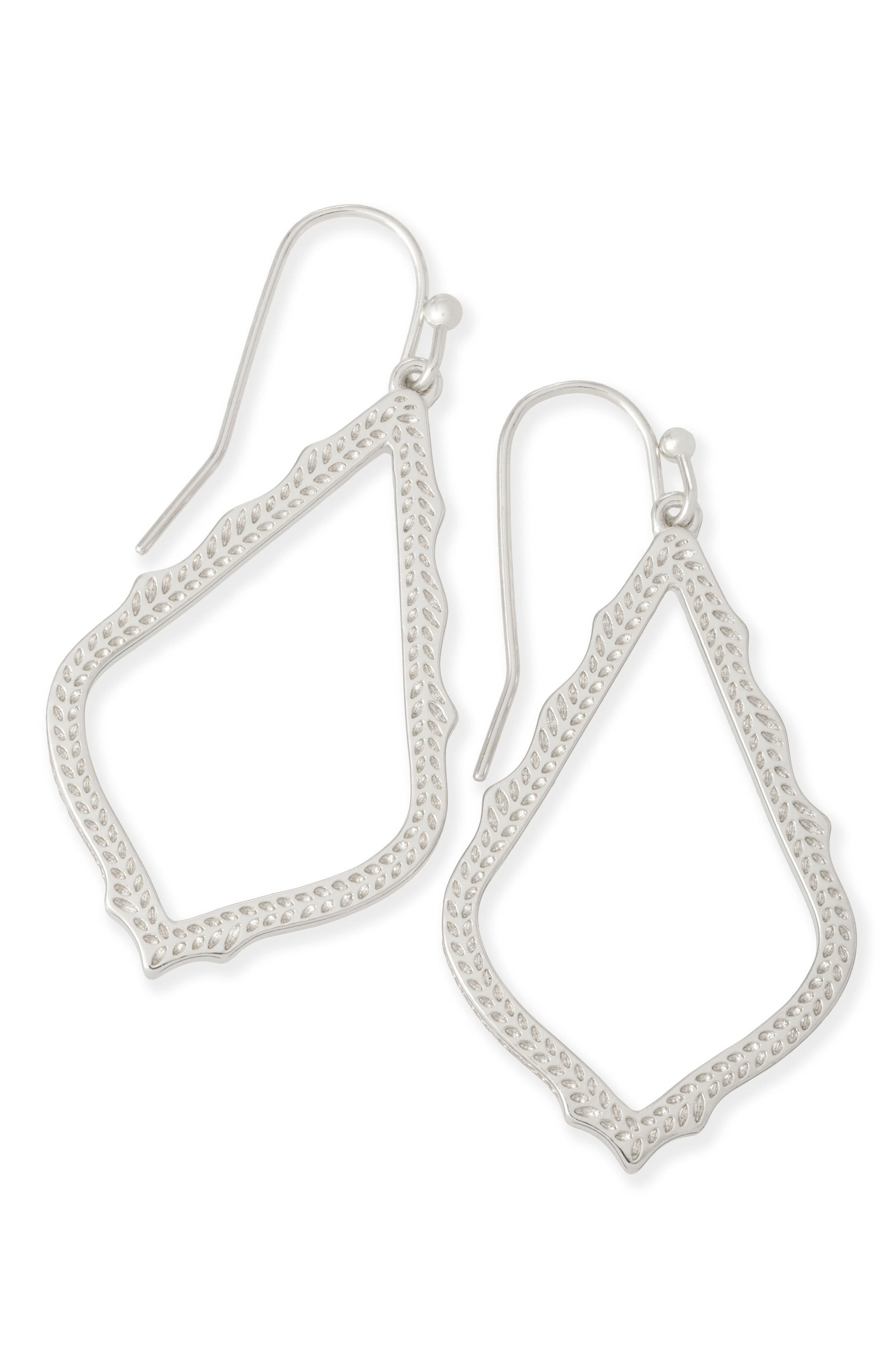 KENDRA SCOTT Sophia Drop Earrings, Main, color, SILVER