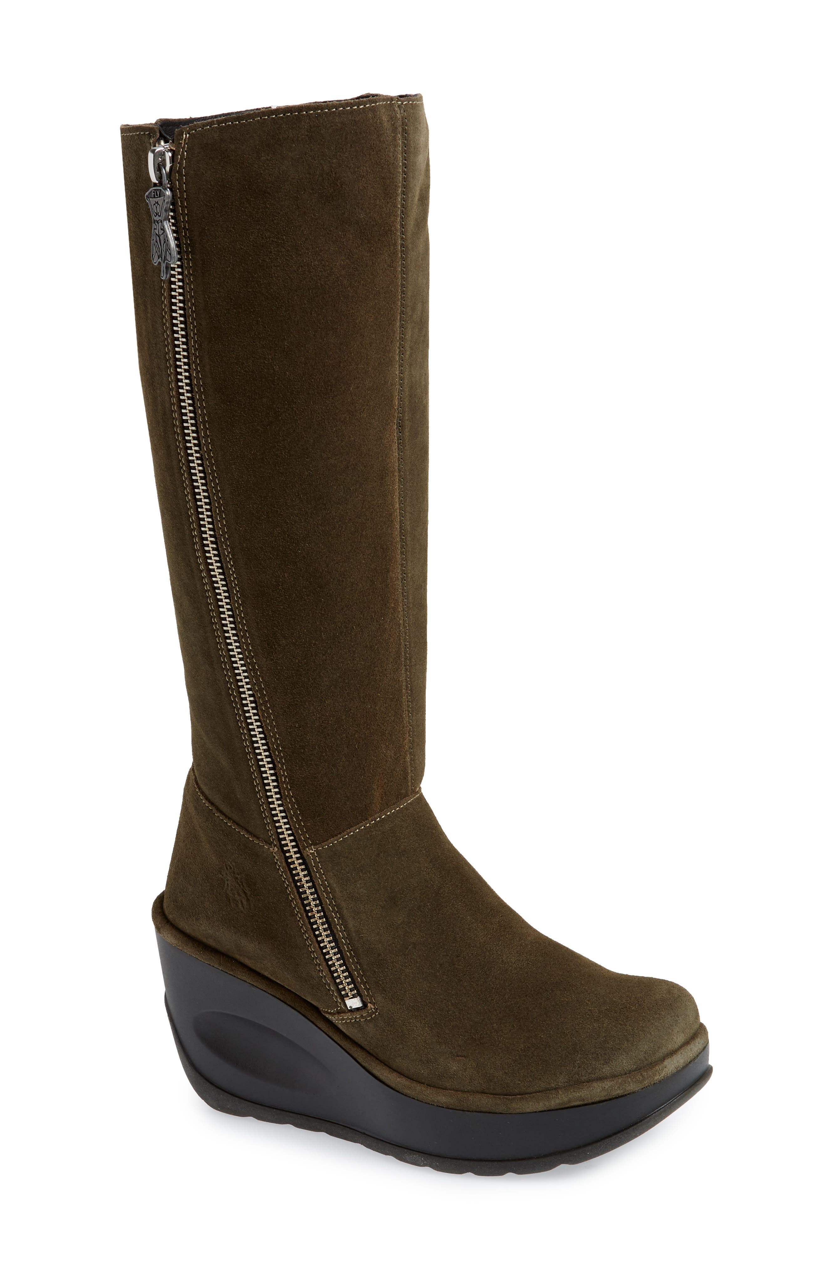 Fly London Jate Wedge Boot - Green