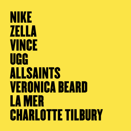 Nike, Zella, Vince, UGG, AllSaints, Veronica Beard, La Mer, Charlotte Tilbury, Jo Malone London, BOSS, Farm Rio, Olaplex, Barefoot Dreams, Natori, Hydro Flask and more!