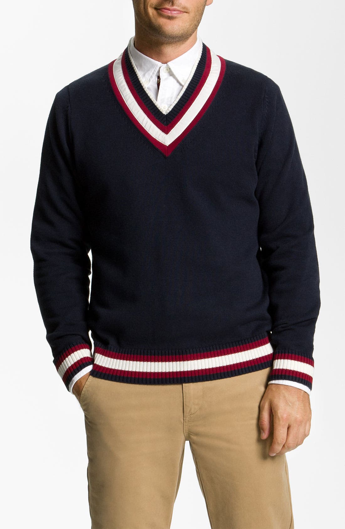 Brooks Brothers 'Cricket' VNeck Cotton & Wool Sweater Nordstrom