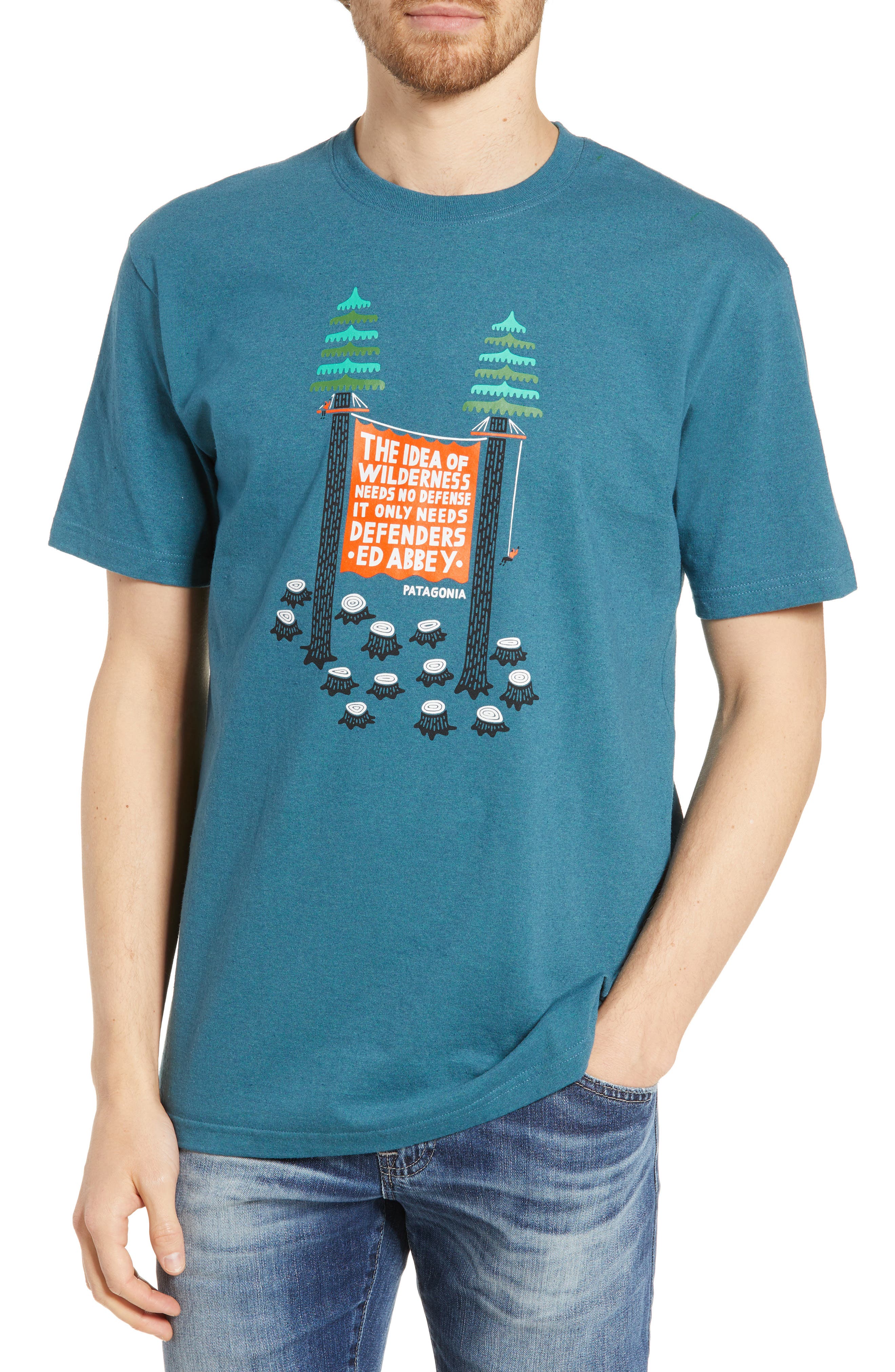 Patagonia Treesitters Responsibili-Tee Graphic T-Shirt, Blue/green