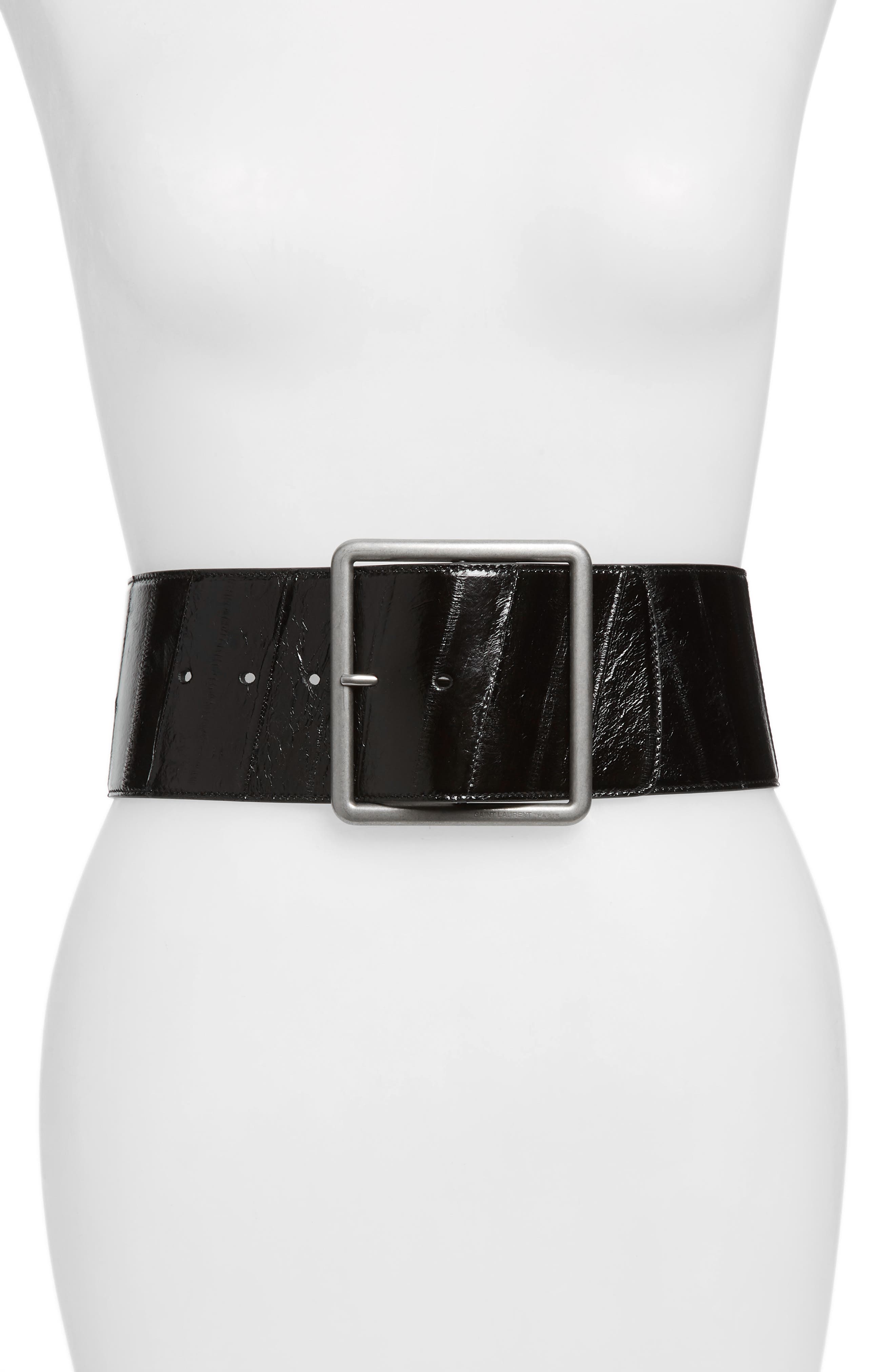 Saint Laurent Large Corset Fine Buckle Anguille Belt
